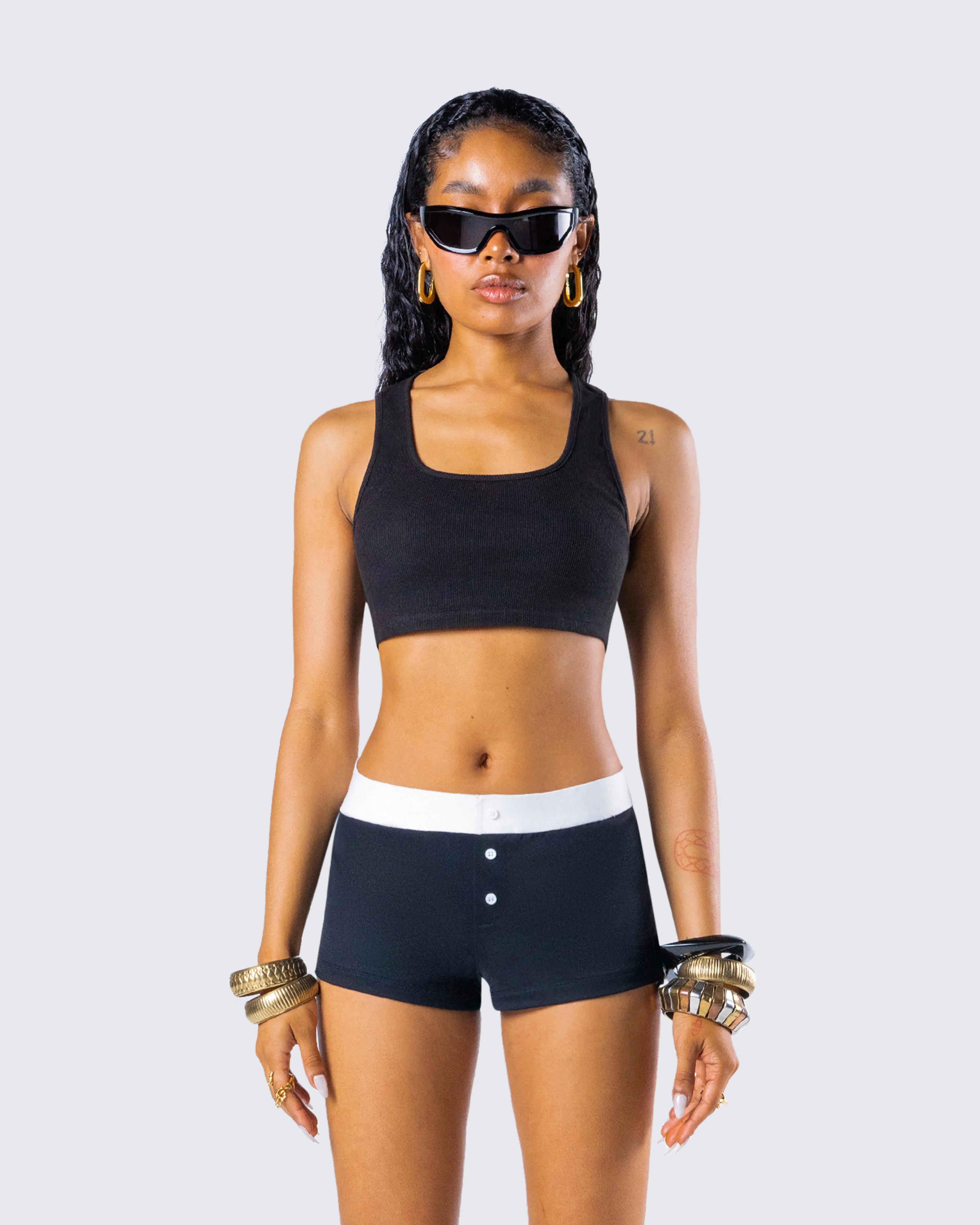 Waverly Black Ribbed Tank Top sold by Finesse product image thumbnail 4