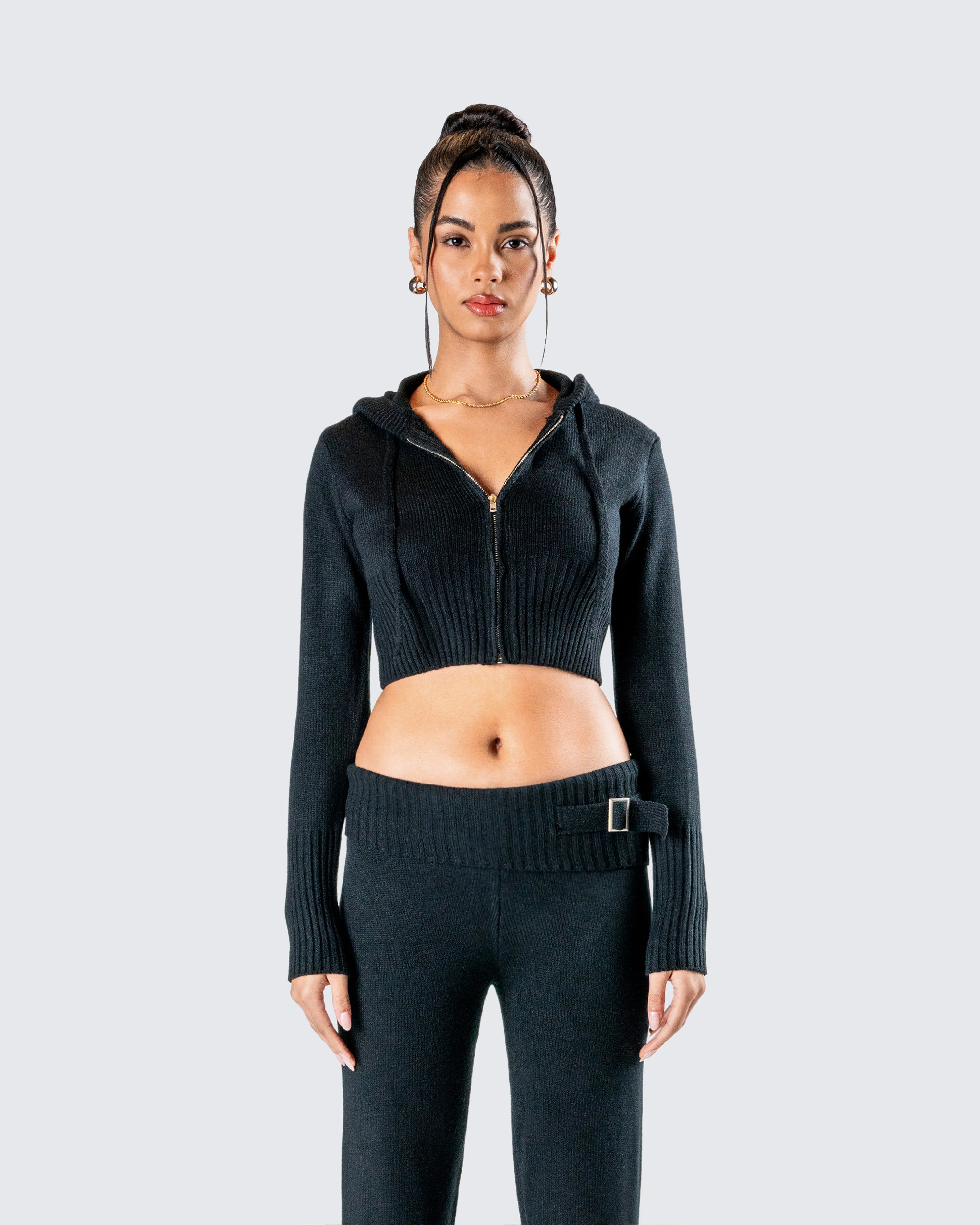 Alyssa Black Knit Cropped Jacket sold by Finesse product image thumbnail 4