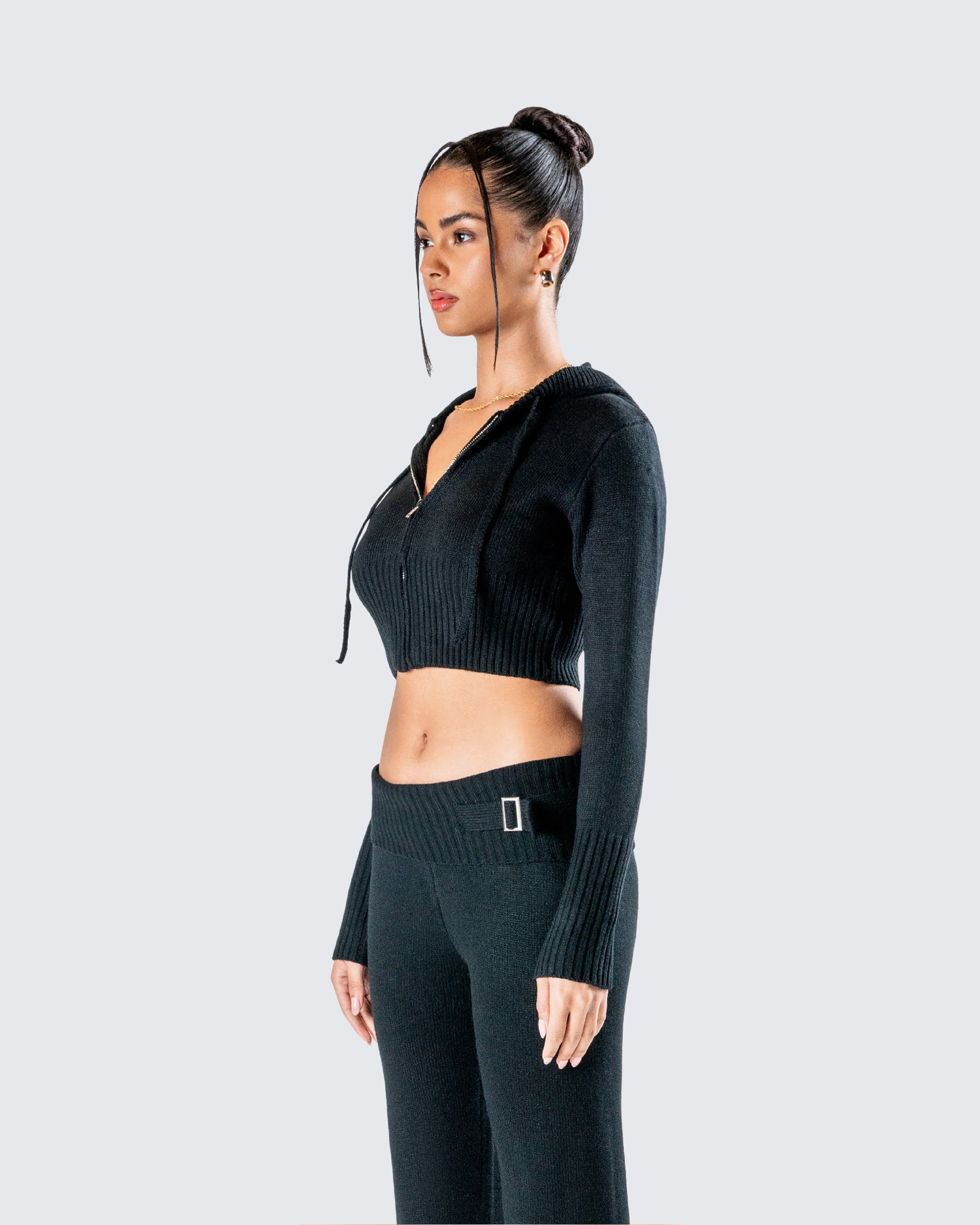 Alyssa Black Knit Cropped Jacket sold by Finesse product image thumbnail 5