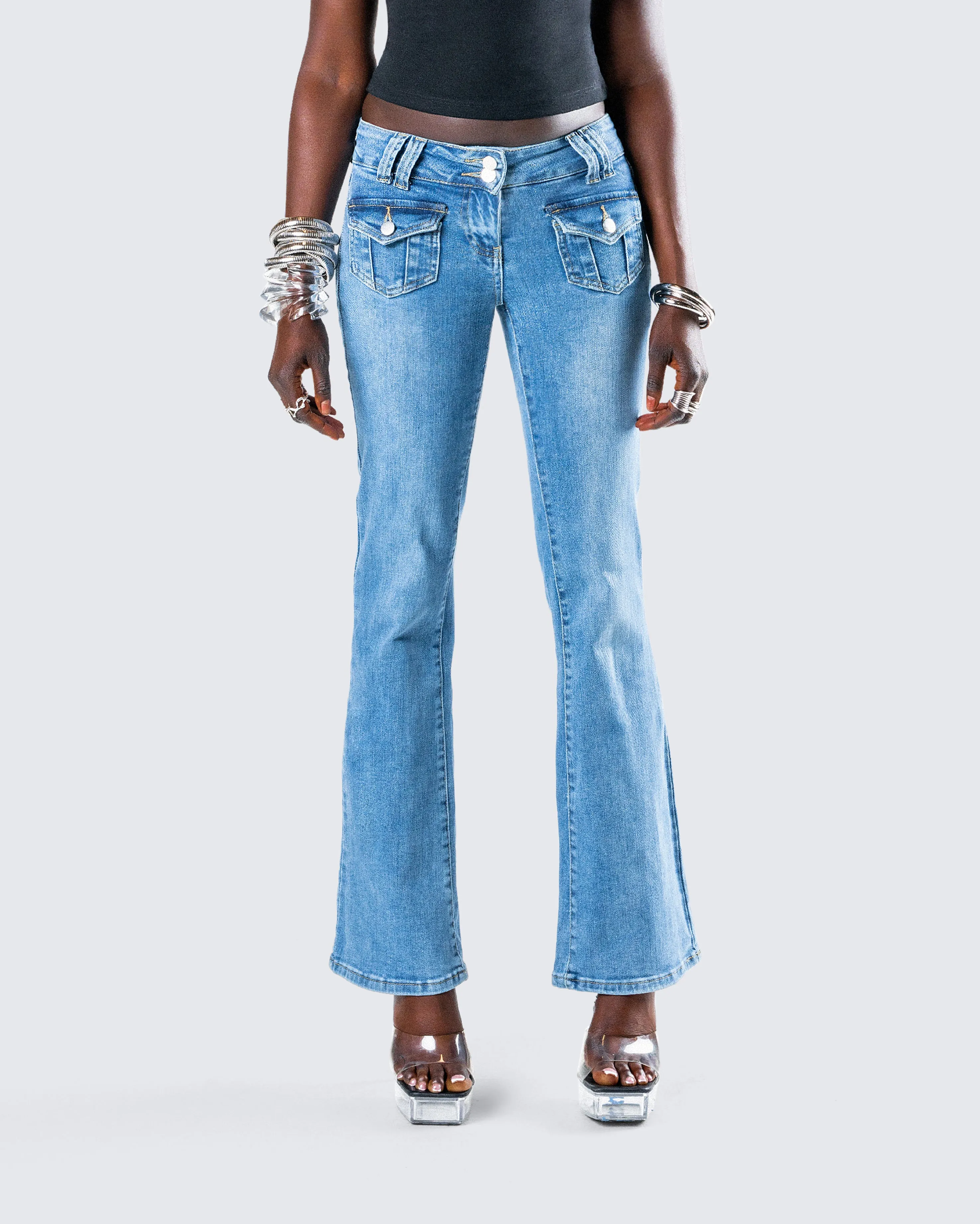 Bri Blue Denim Patch Pocket Jean sold by Finesse product image thumbnail 4
