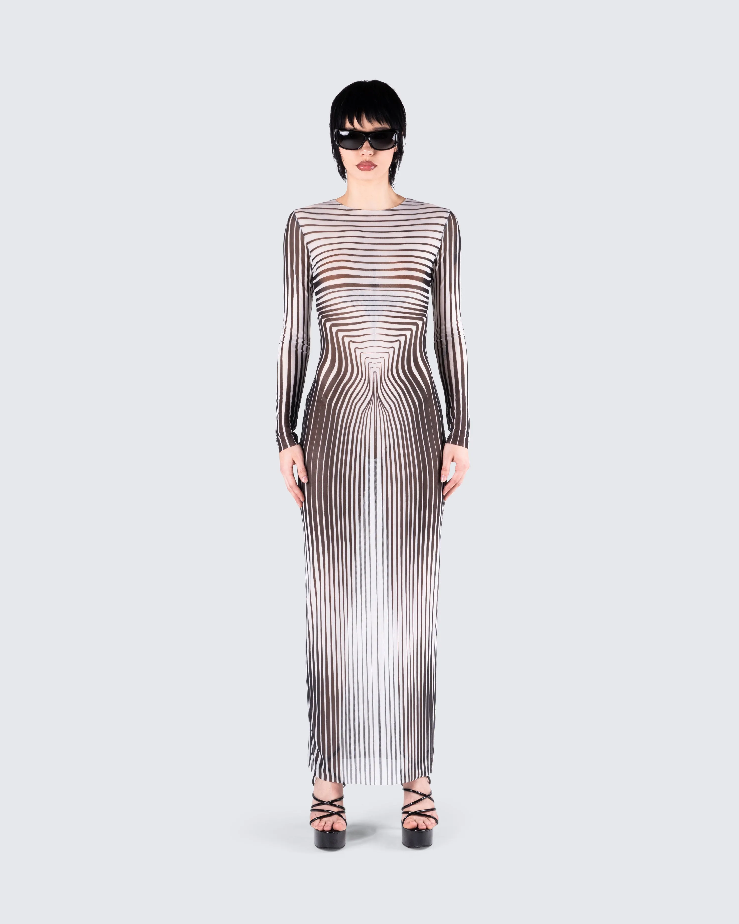 Artina Multi Illusion Print Dress sold by Finesse product image thumbnail 4