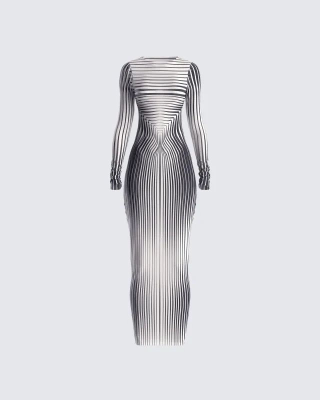 Artina Multi Illusion Print Dress sold by Finesse