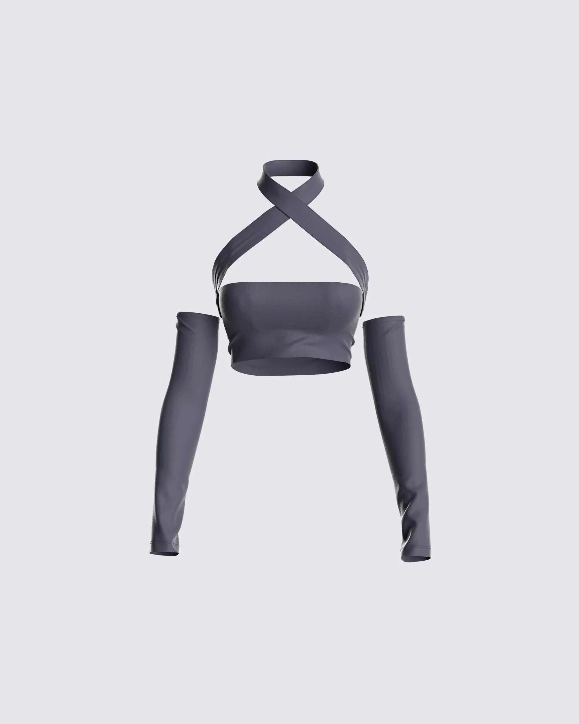 Jules Charcoal Cropped Top & Sleeves sold by Finesse