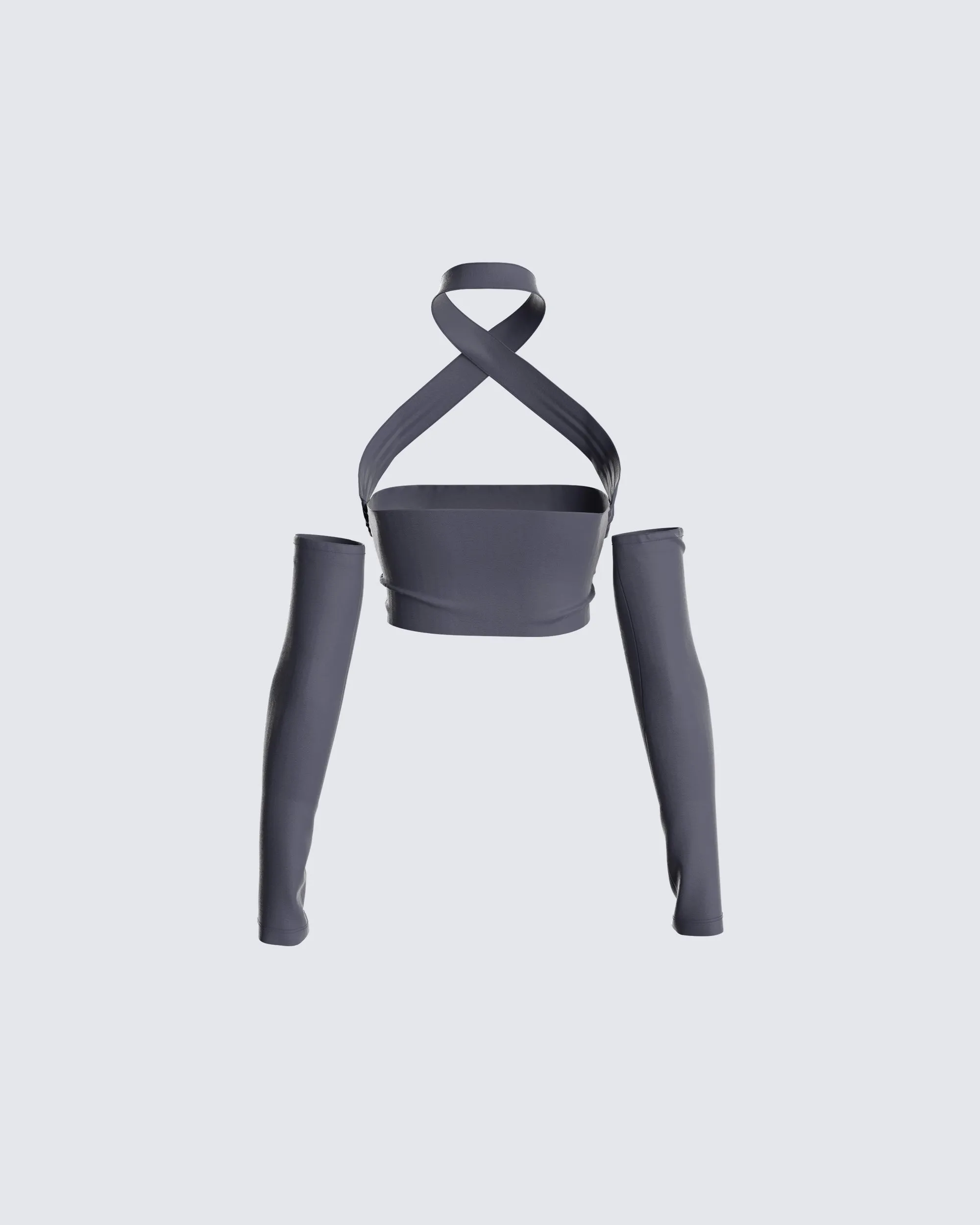 Jules Charcoal Cropped Top & Sleeves sold by Finesse product image thumbnail 3