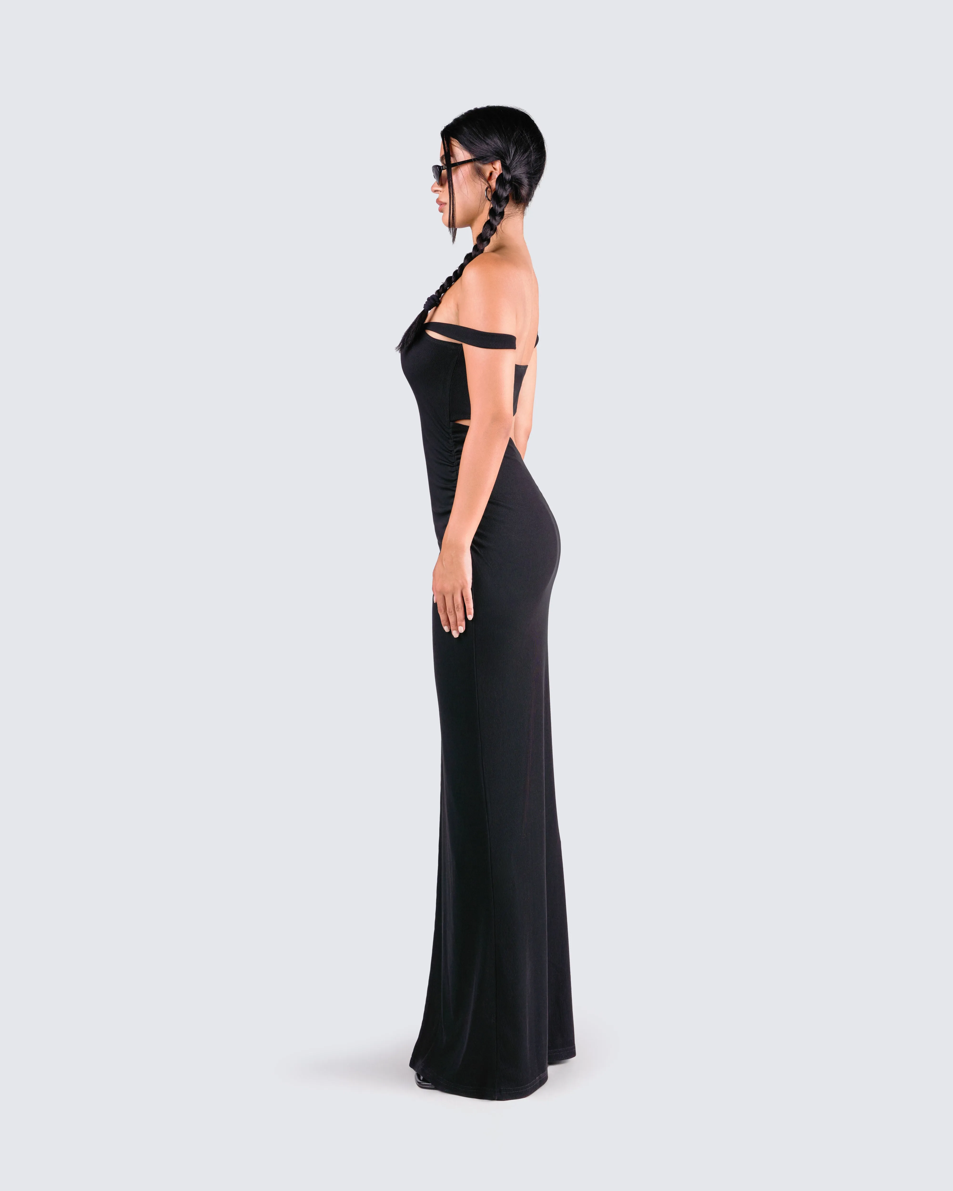 Janine Black Cut Out Maxi Dress sold by Finesse product image thumbnail 5