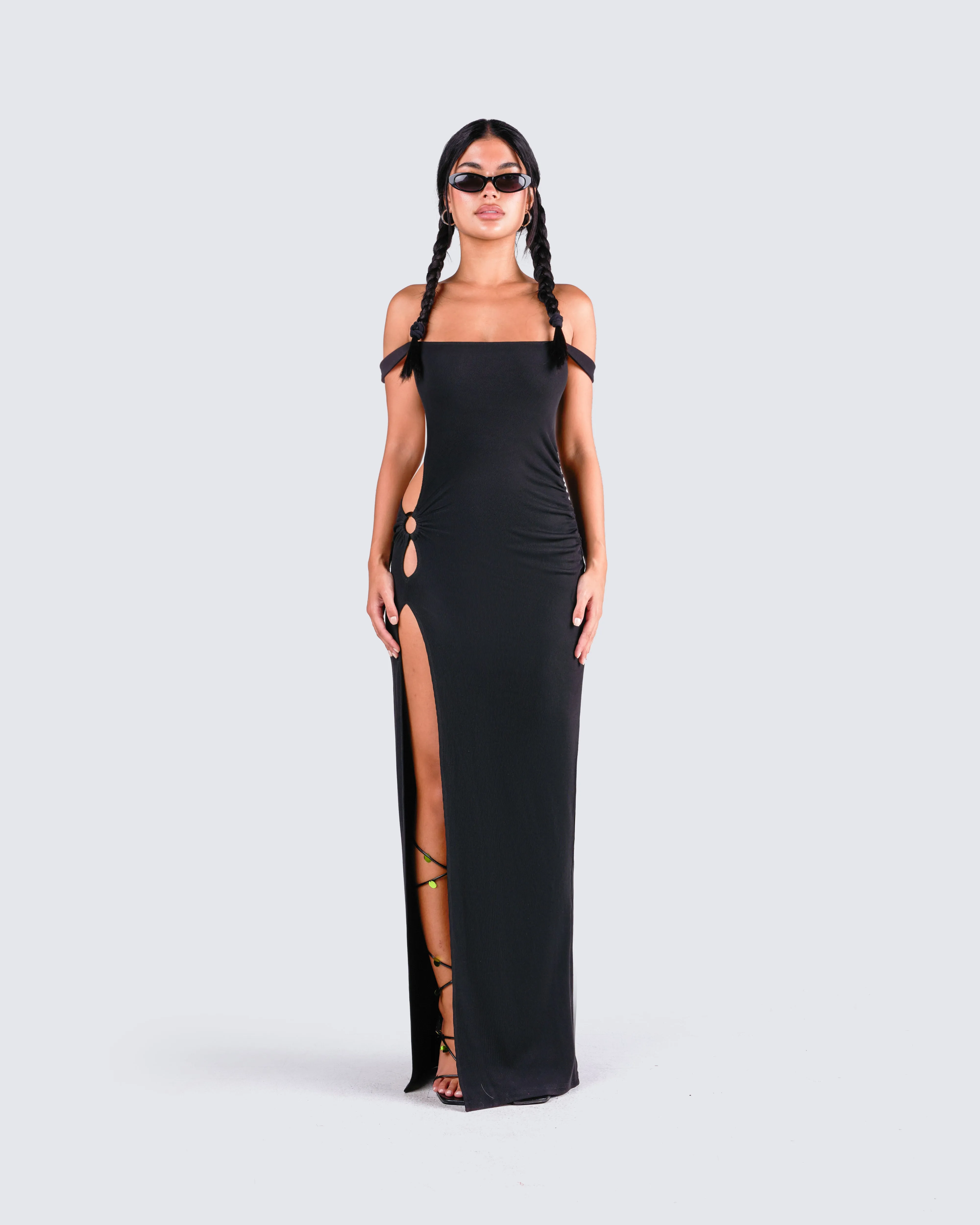 Janine Black Cut Out Maxi Dress sold by Finesse product image thumbnail 4