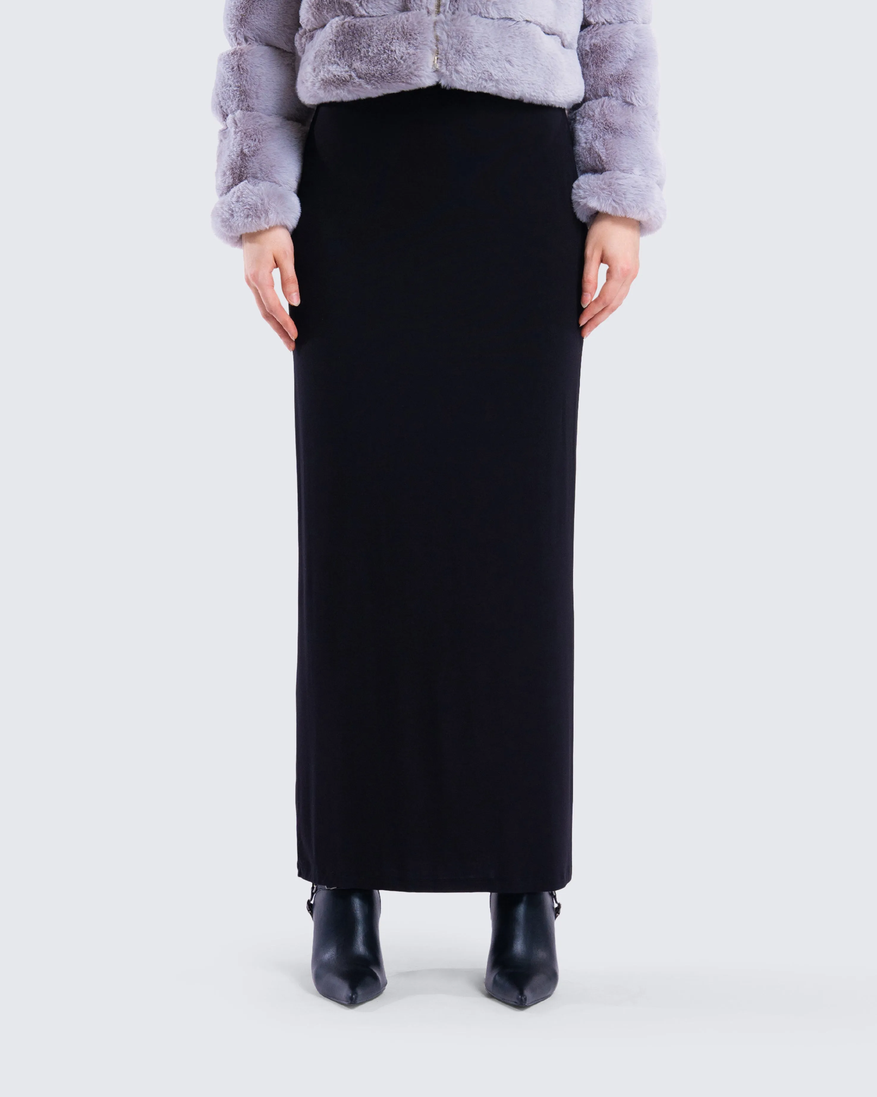 Angela Black Jersey Maxi Skirt sold by Finesse product image thumbnail 4
