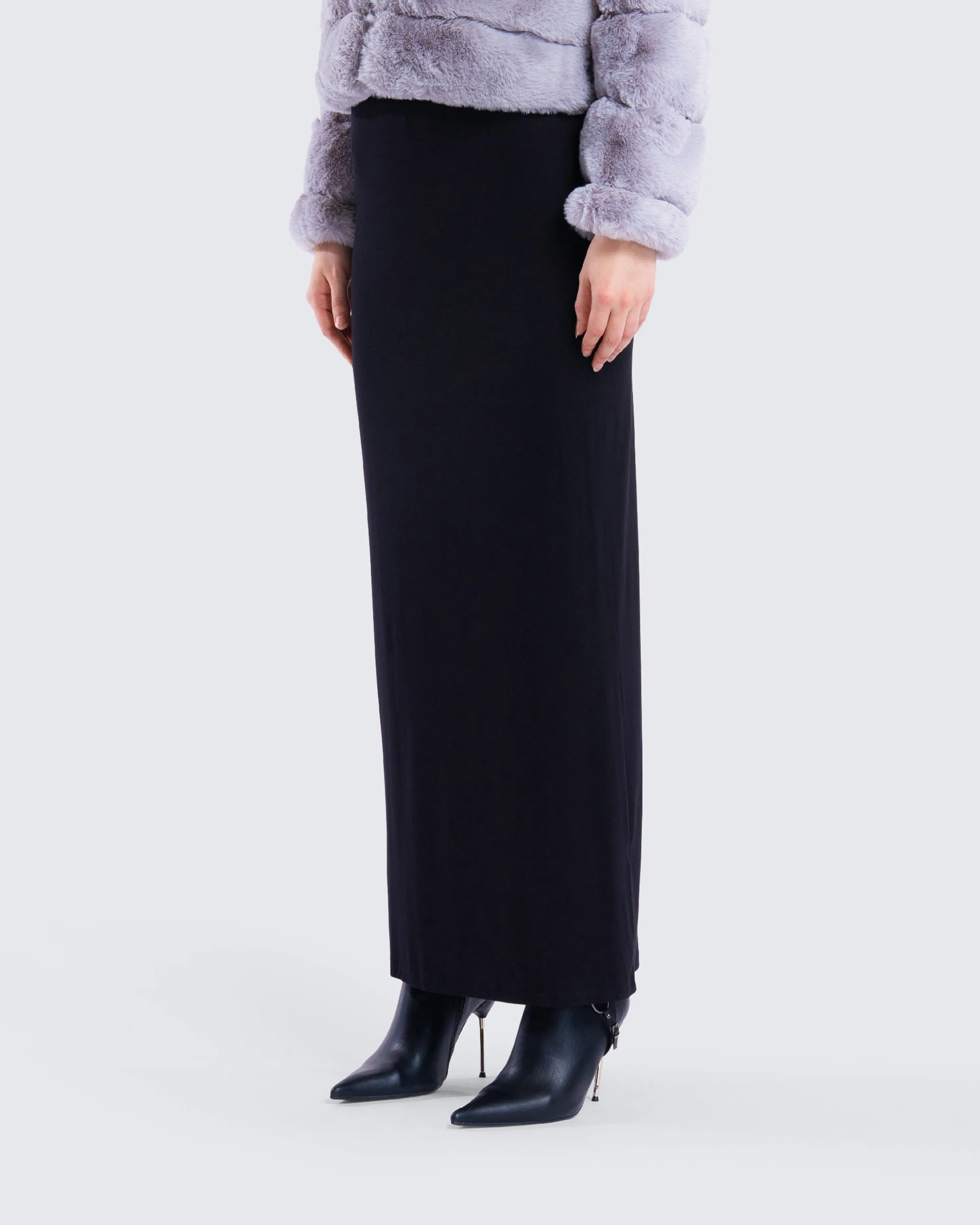 Angela Black Jersey Maxi Skirt sold by Finesse product image thumbnail 5