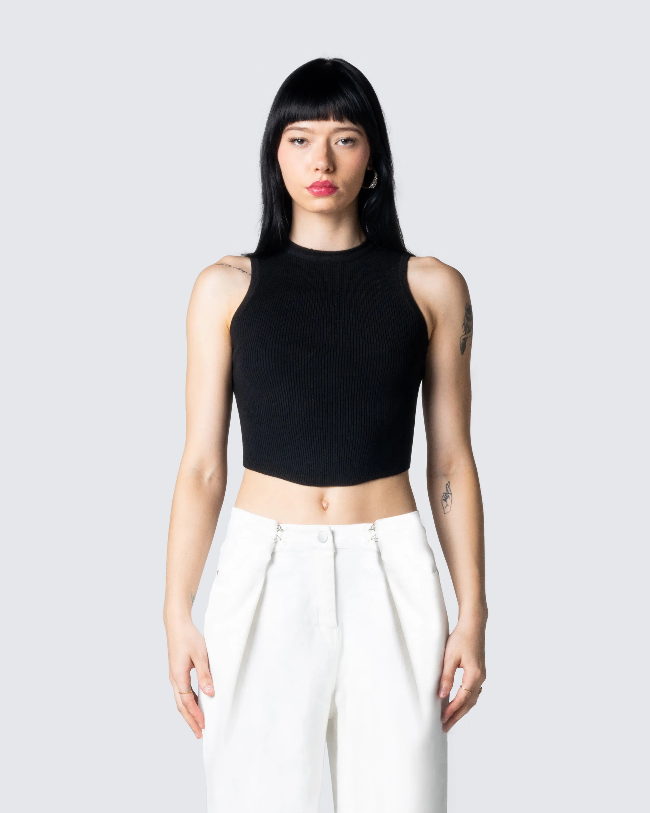 Sonny Black Rib Tank Top sold by Finesse product image thumbnail 4