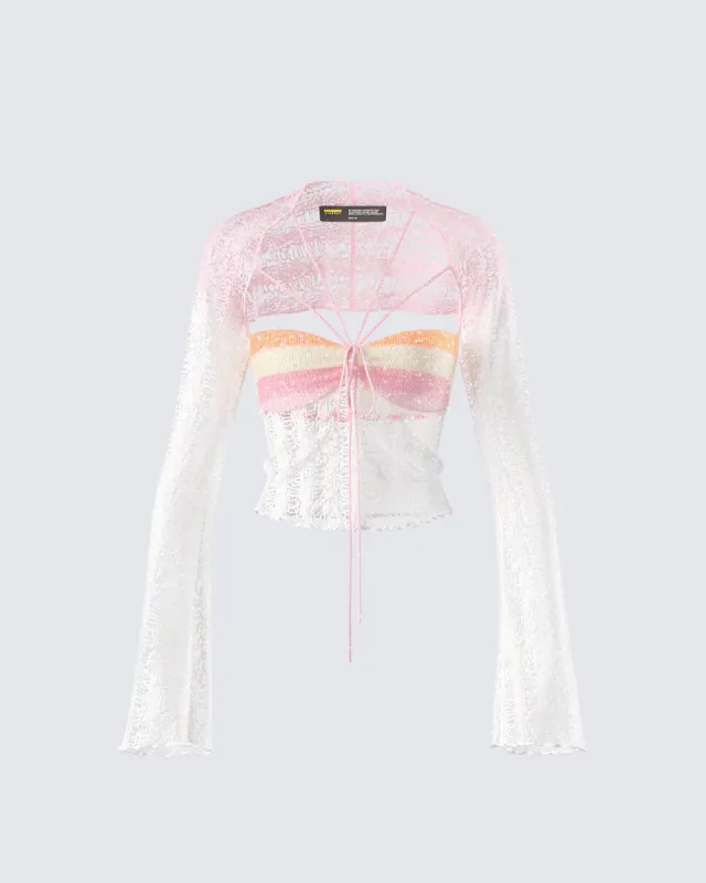 Vanessa Pink Sequin Knit Top sold by Finesse