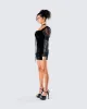 Anja Black Velvet Mini Dress sold by Finesse