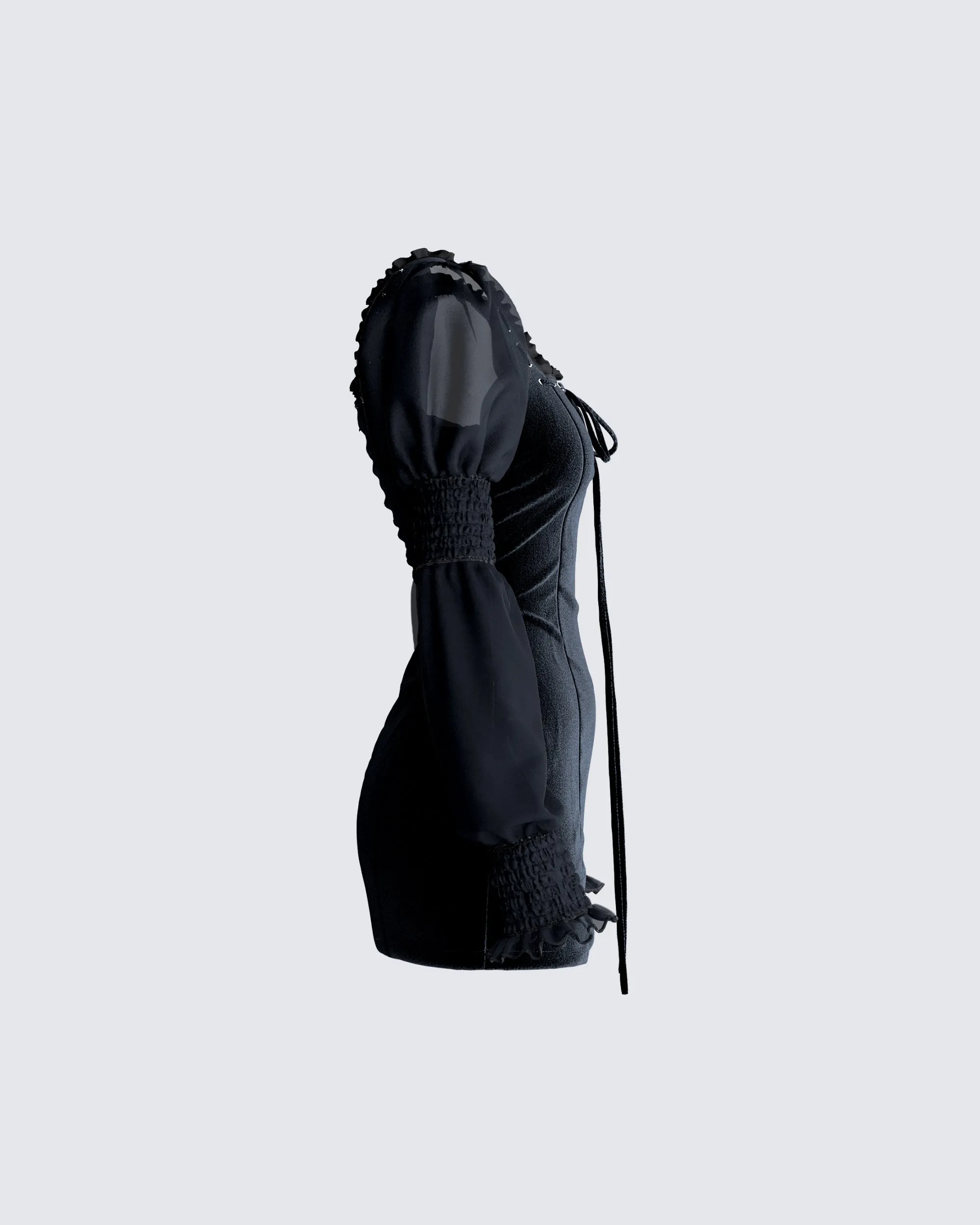 Anja Black Velvet Mini Dress sold by Finesse product image thumbnail 2