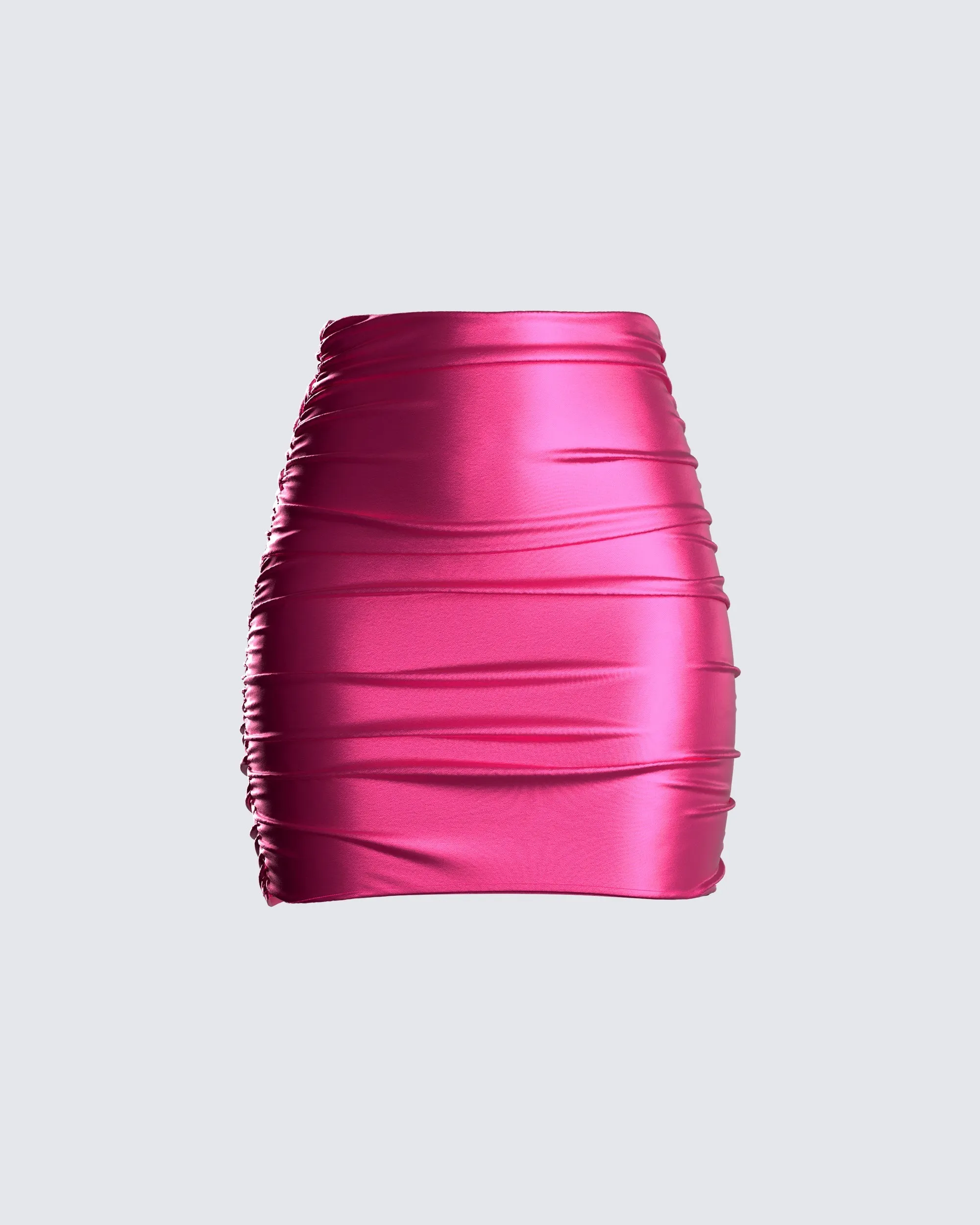 Naomi Metallic Shirred Mini Skirt sold by Finesse