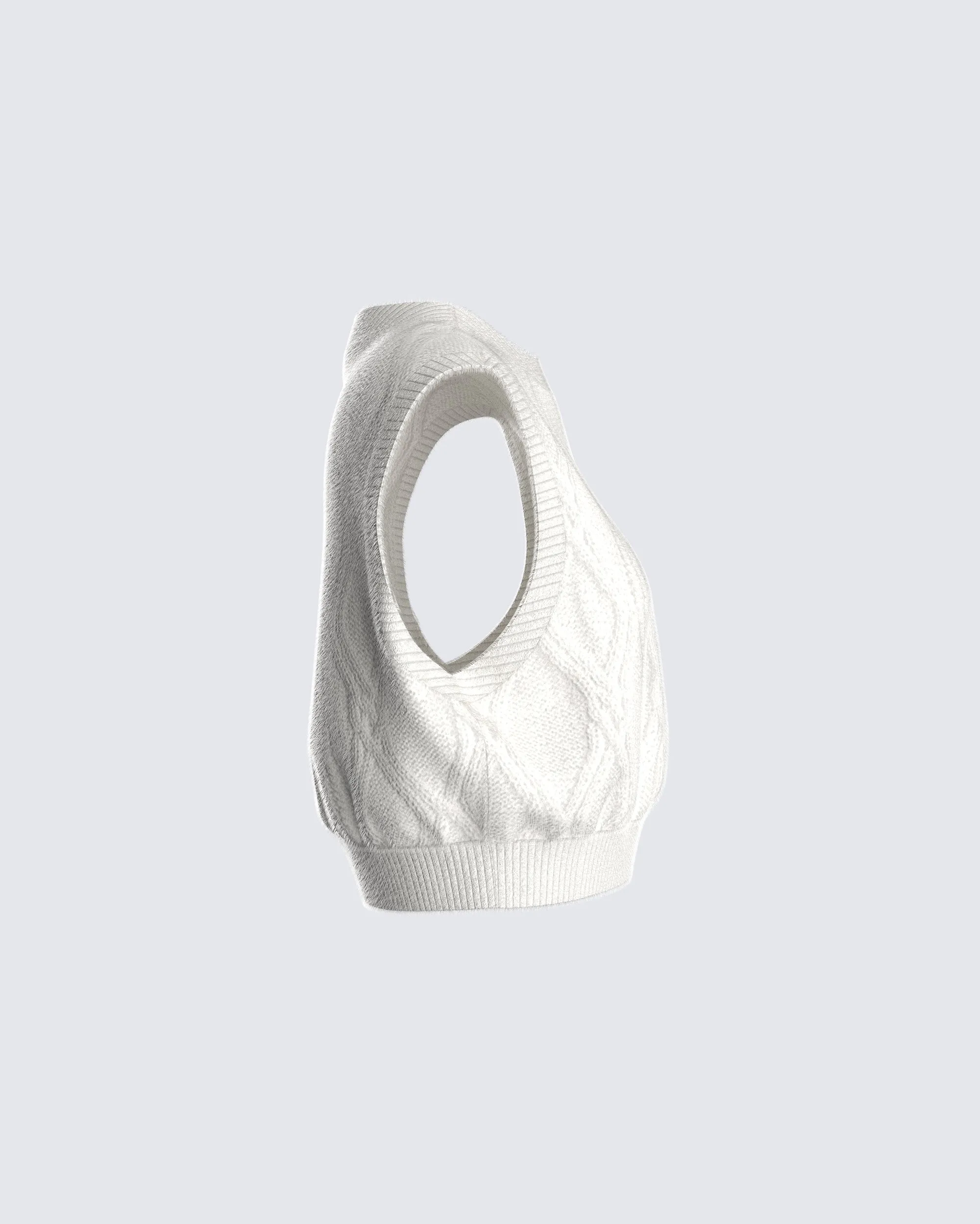 Juno Ivory Cable Knit Sweater Vest sold by Finesse product image thumbnail 2