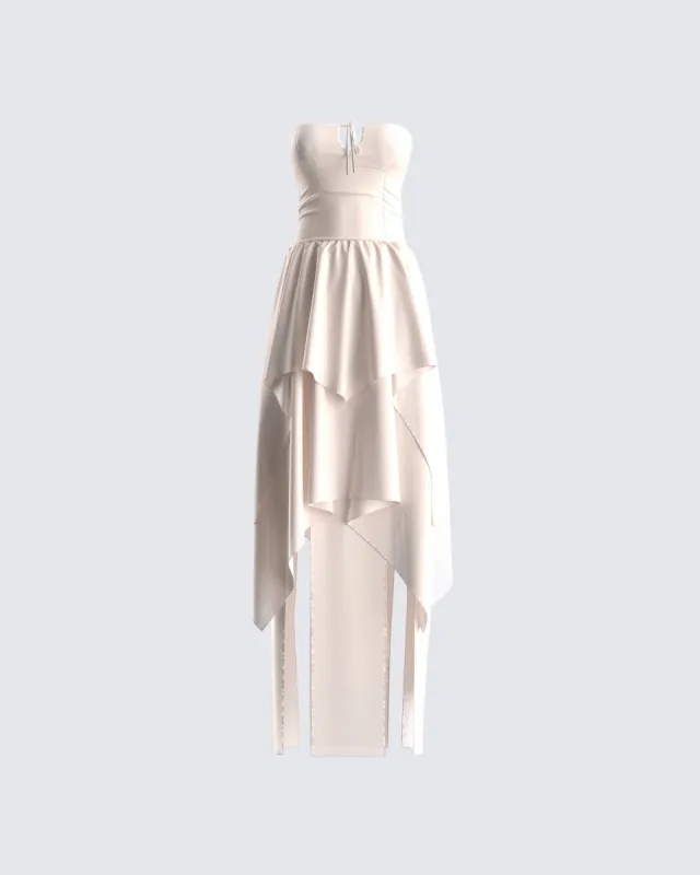 Violette Ivory Layered Maxi Dress sold by Finesse