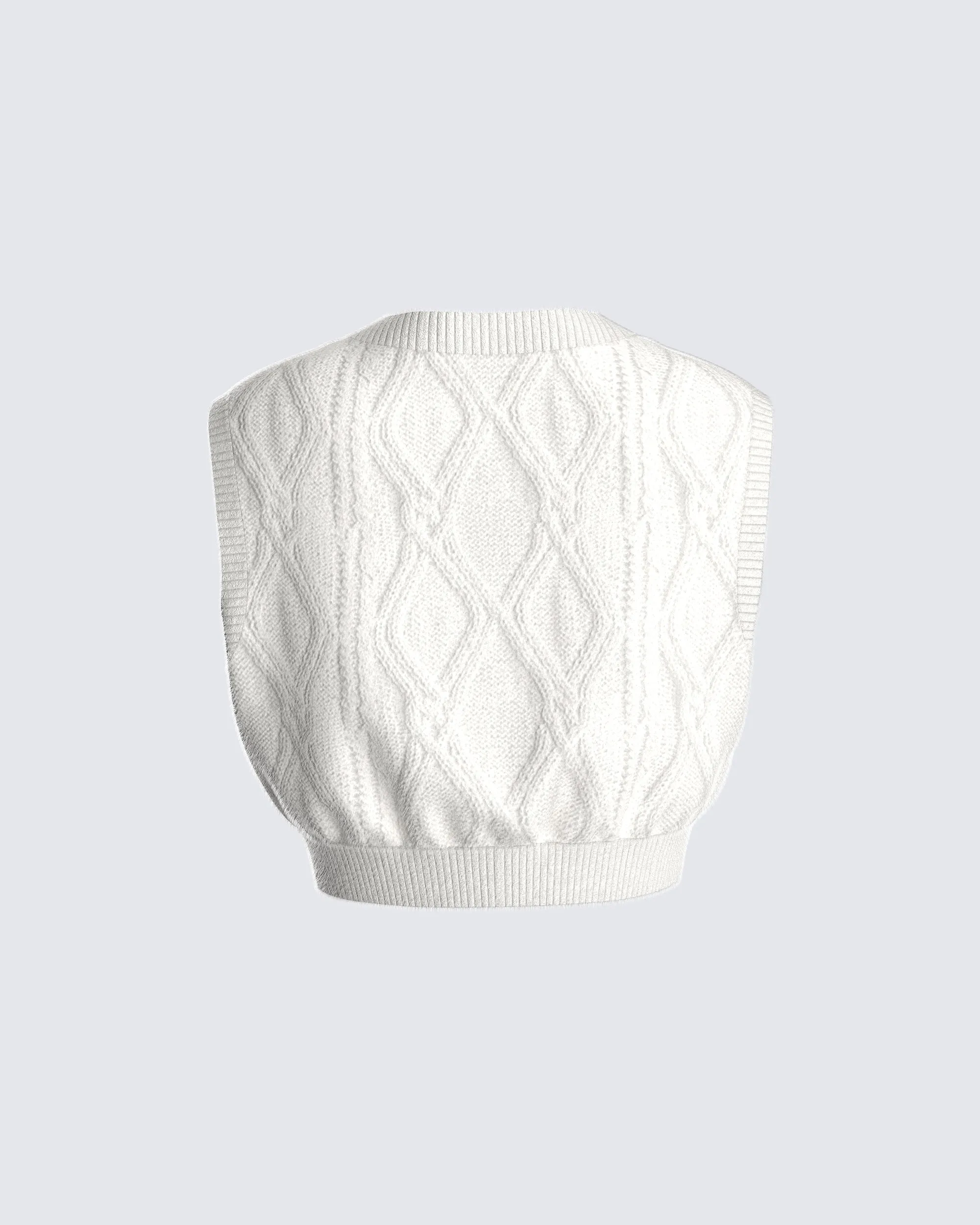 Juno Ivory Cable Knit Sweater Vest sold by Finesse product image thumbnail 3