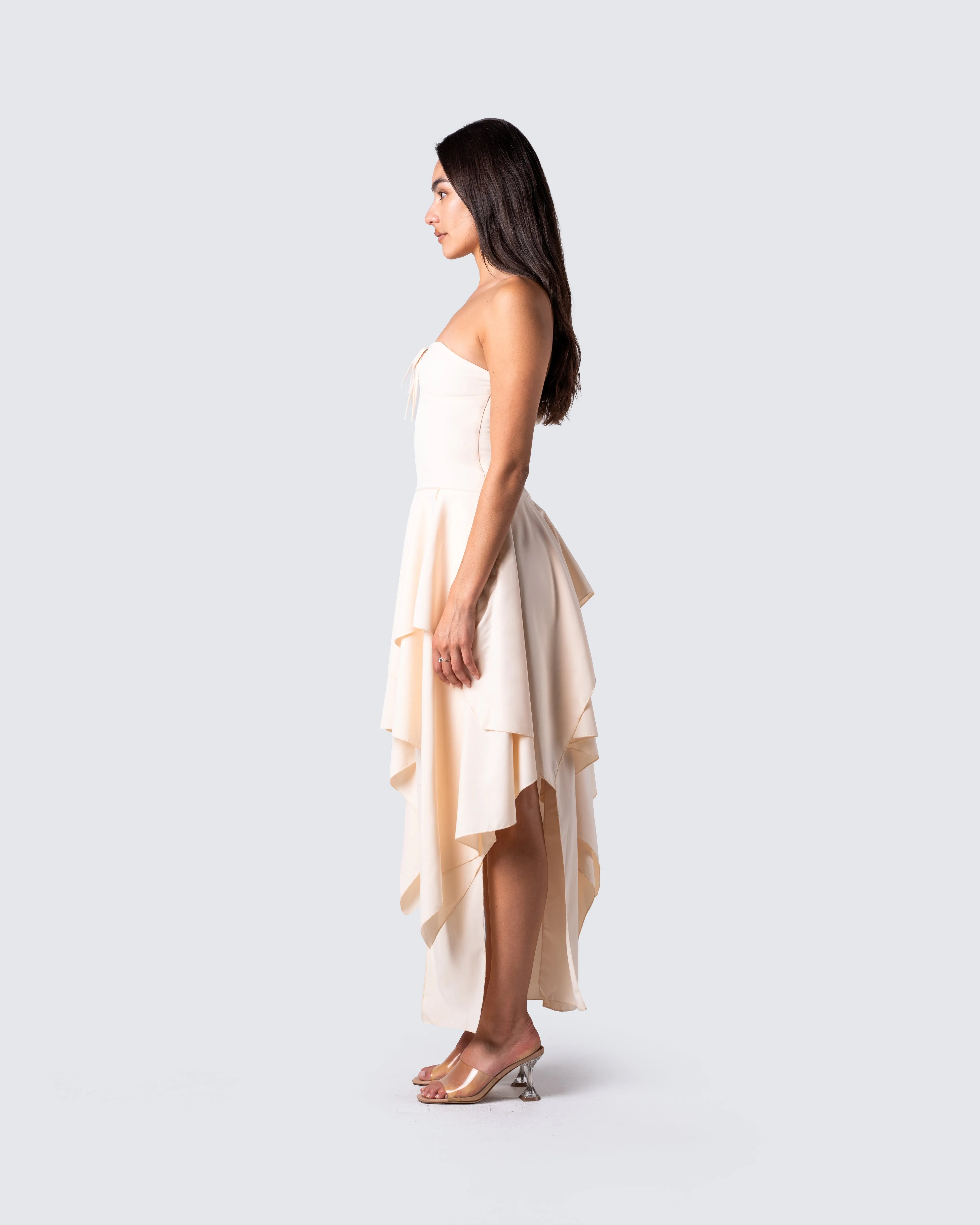 Violette Ivory Layered Maxi Dress sold by Finesse product image thumbnail 5