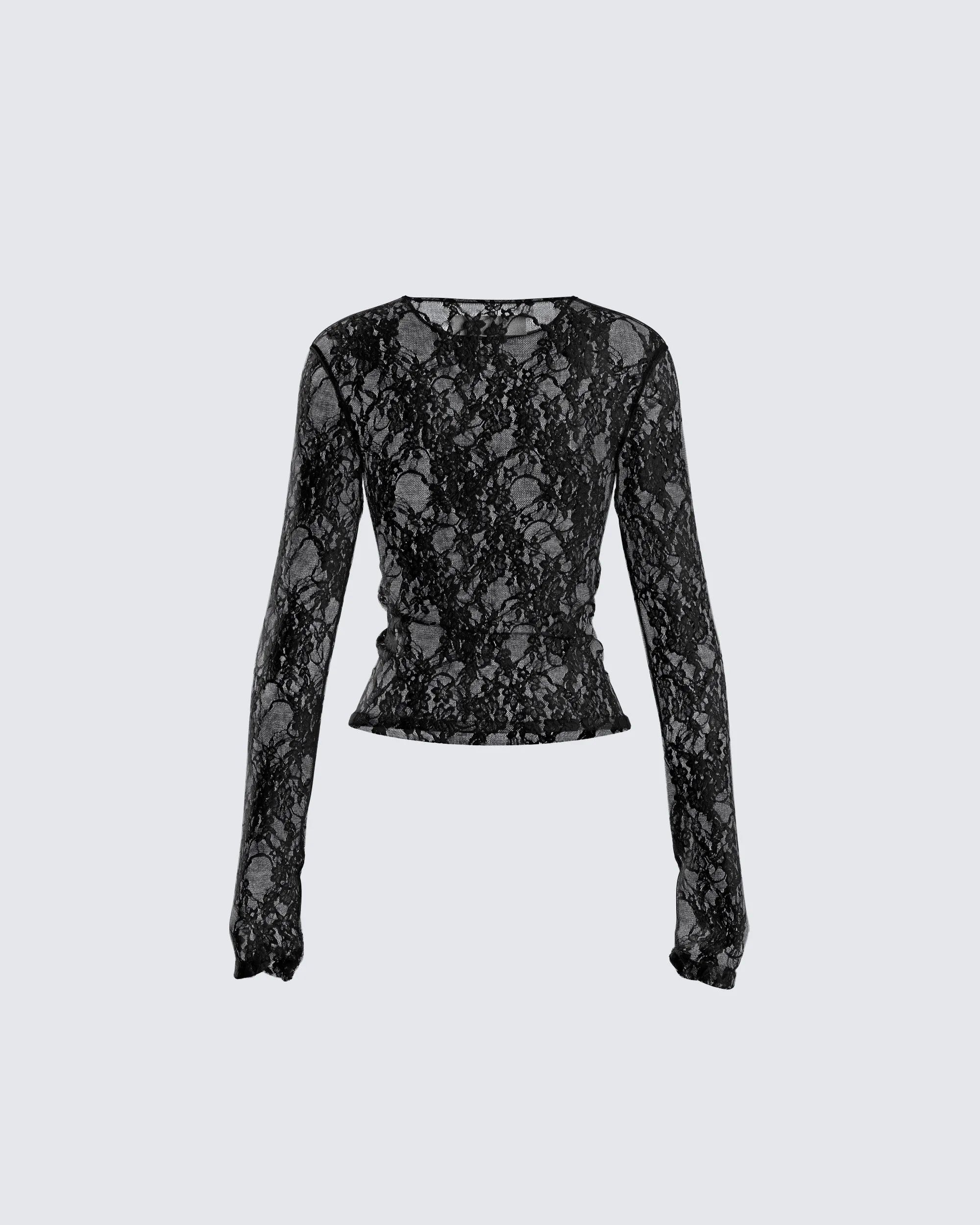 Kaito Black Lace Long Sleeve Top sold by Finesse product image thumbnail 3