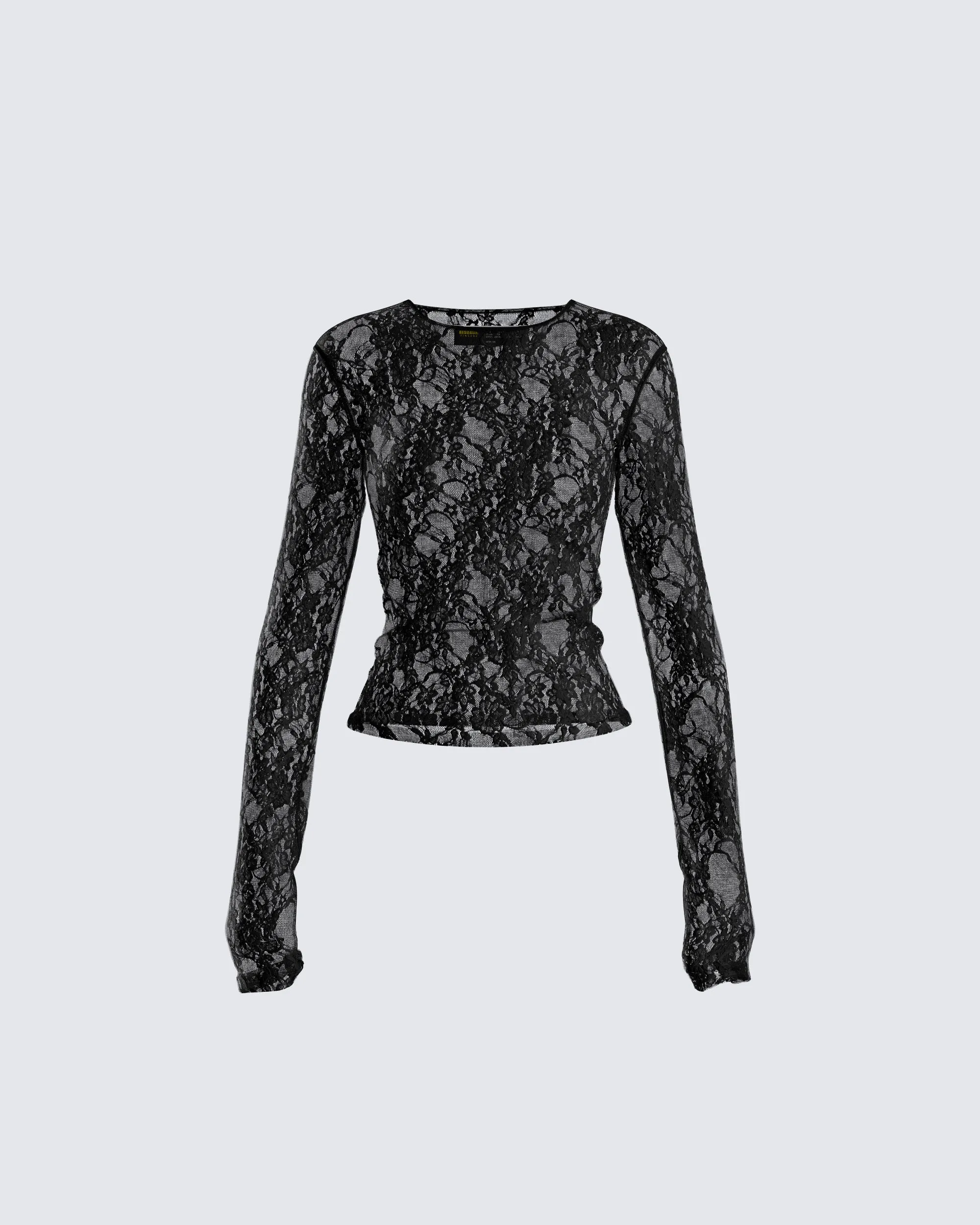 Kaito Black Lace Long Sleeve Top sold by Finesse