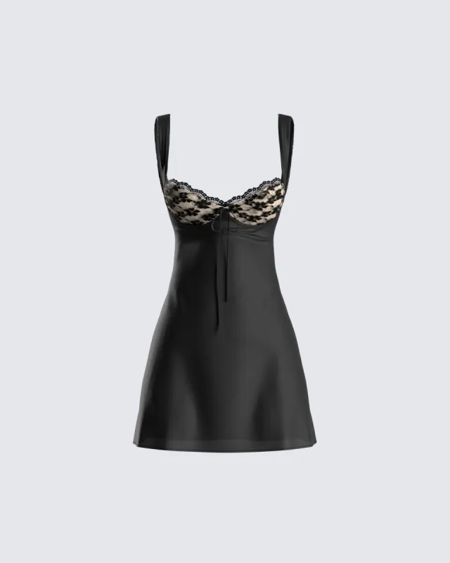 Mabel Black Mini Dress sold by Finesse