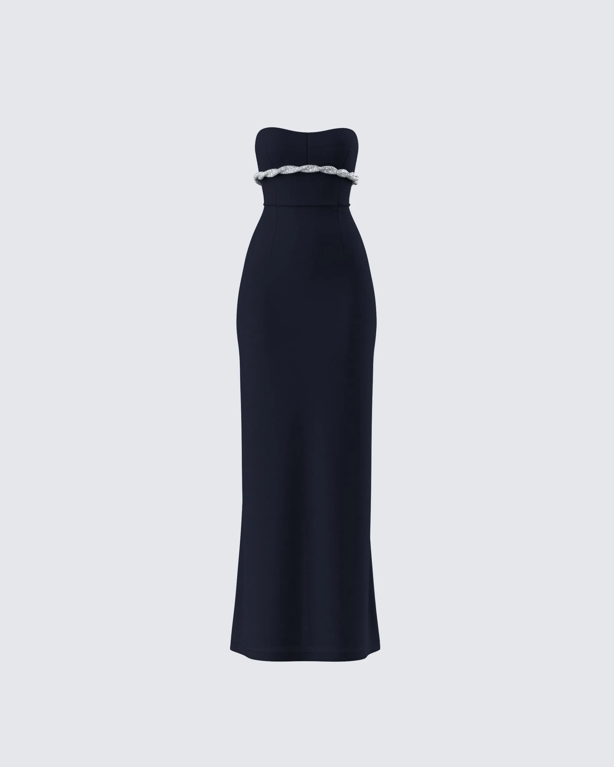 Via Black Crepe Embellished Gown sold by Finesse
