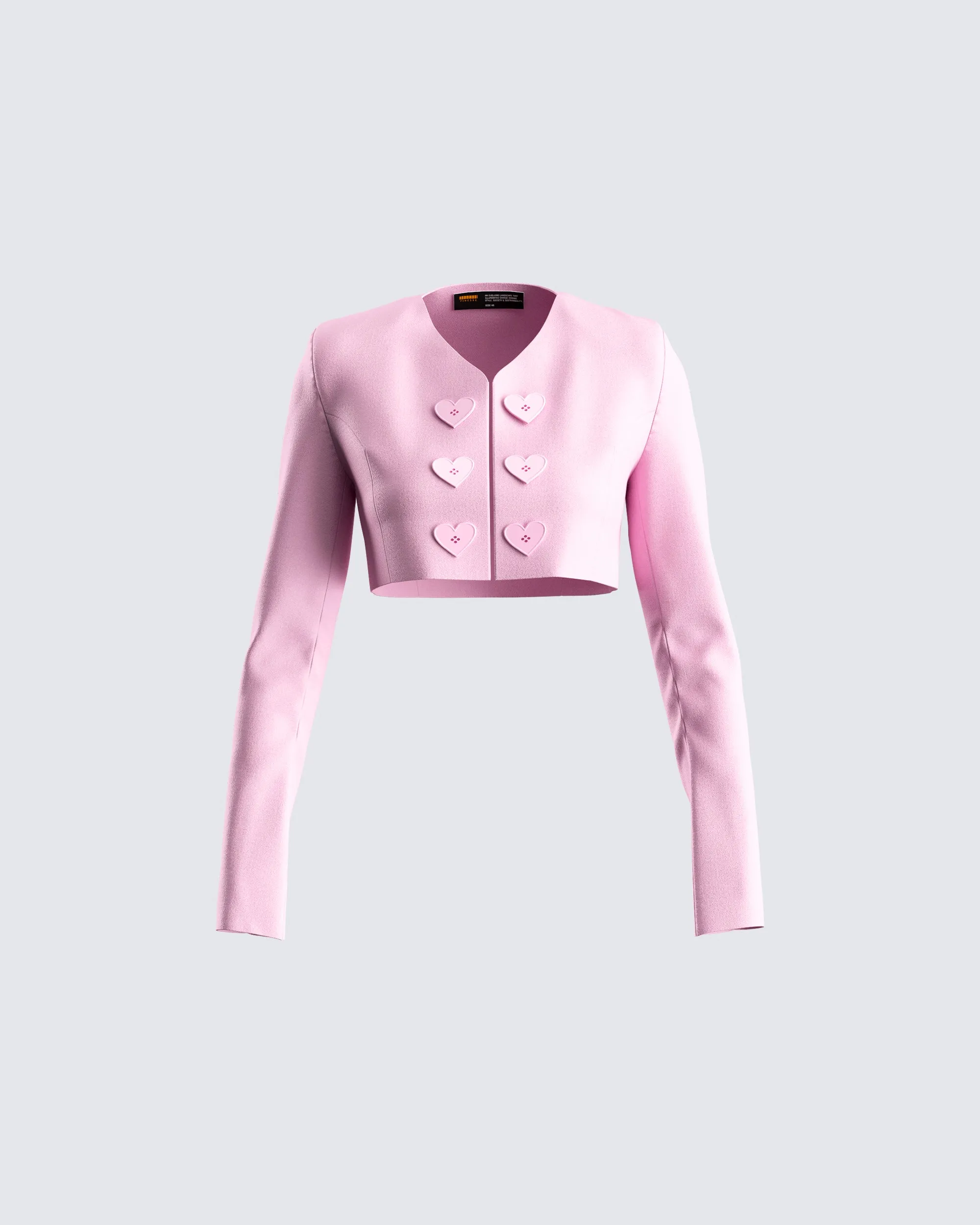Teresa Pink Heart Button Jacket sold by Finesse