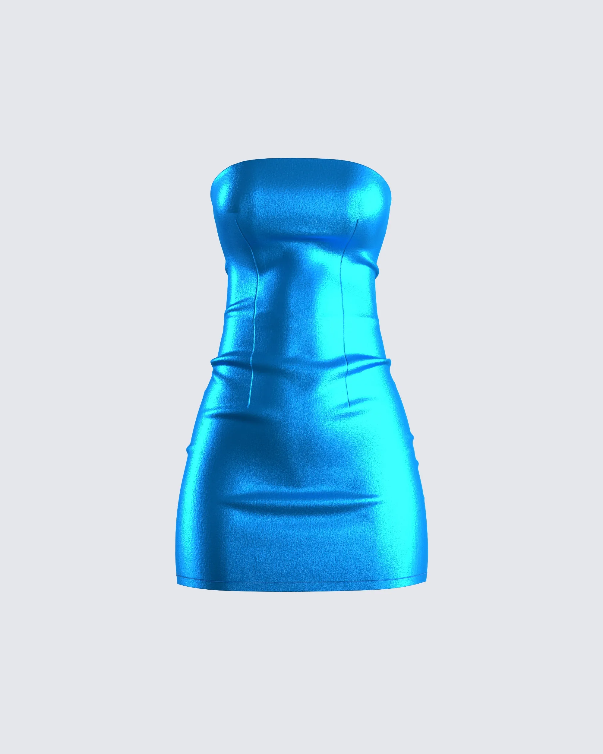 Ainsley Blue Metallic Mini Dress sold by Finesse