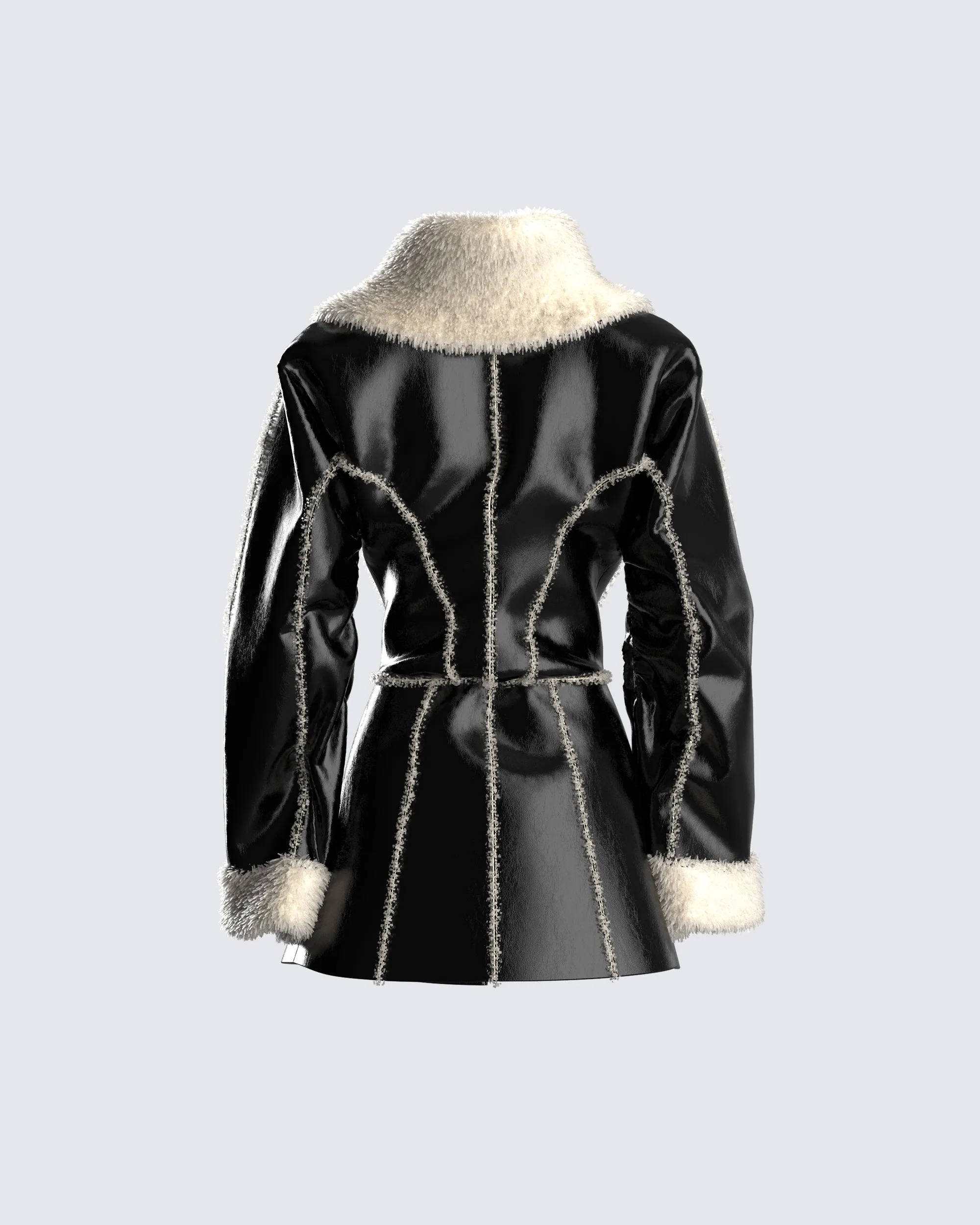 Yoly Black Vegan Leather Coat sold by Finesse product image thumbnail 3