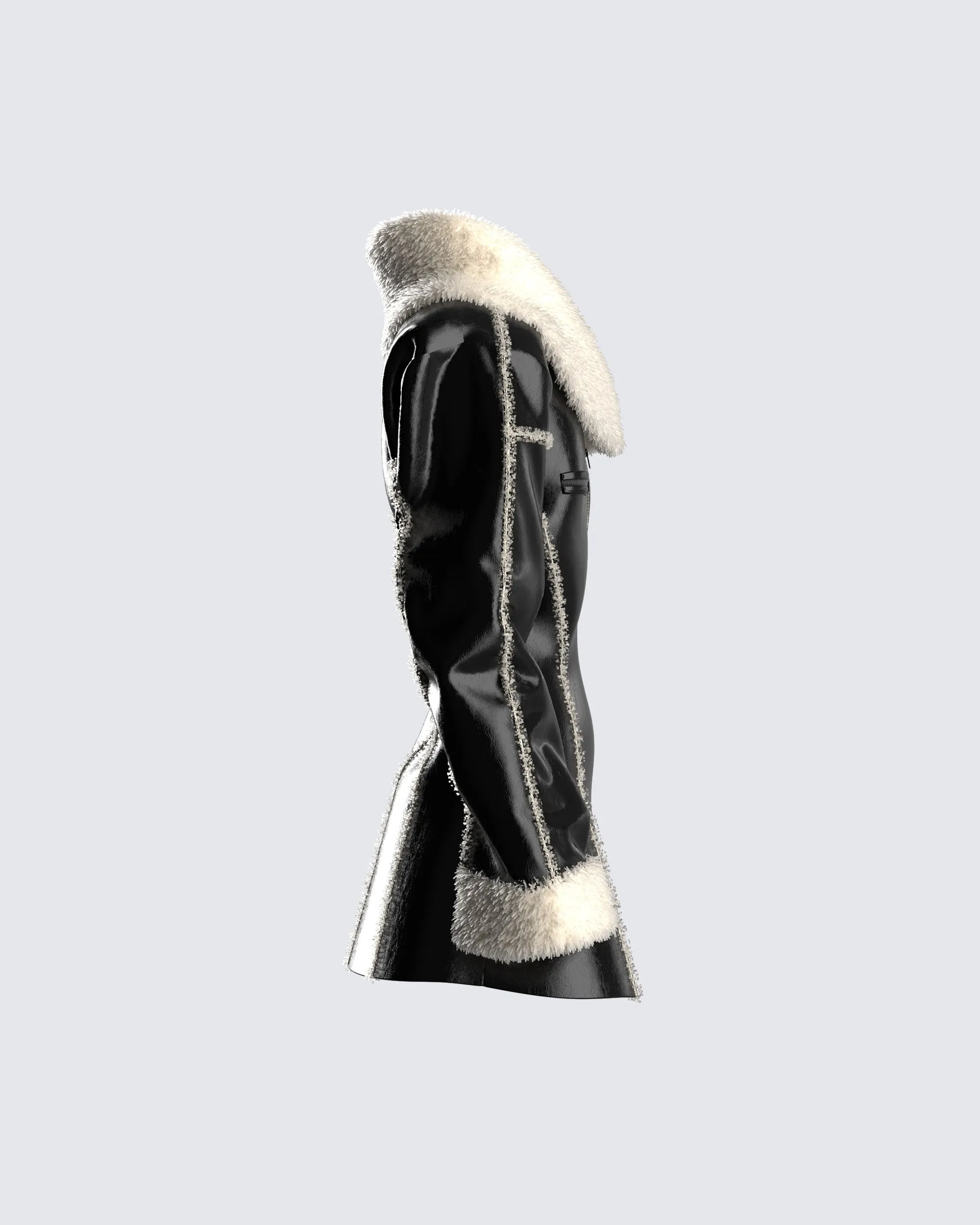 Yoly Black Vegan Leather Coat sold by Finesse product image thumbnail 2