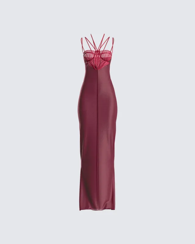 Greta Red Corset Gown sold by Finesse