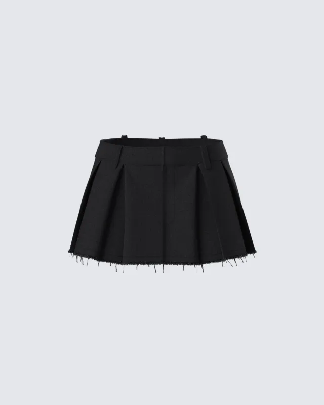 Jarica Black Twill Mini Skirt sold by Finesse