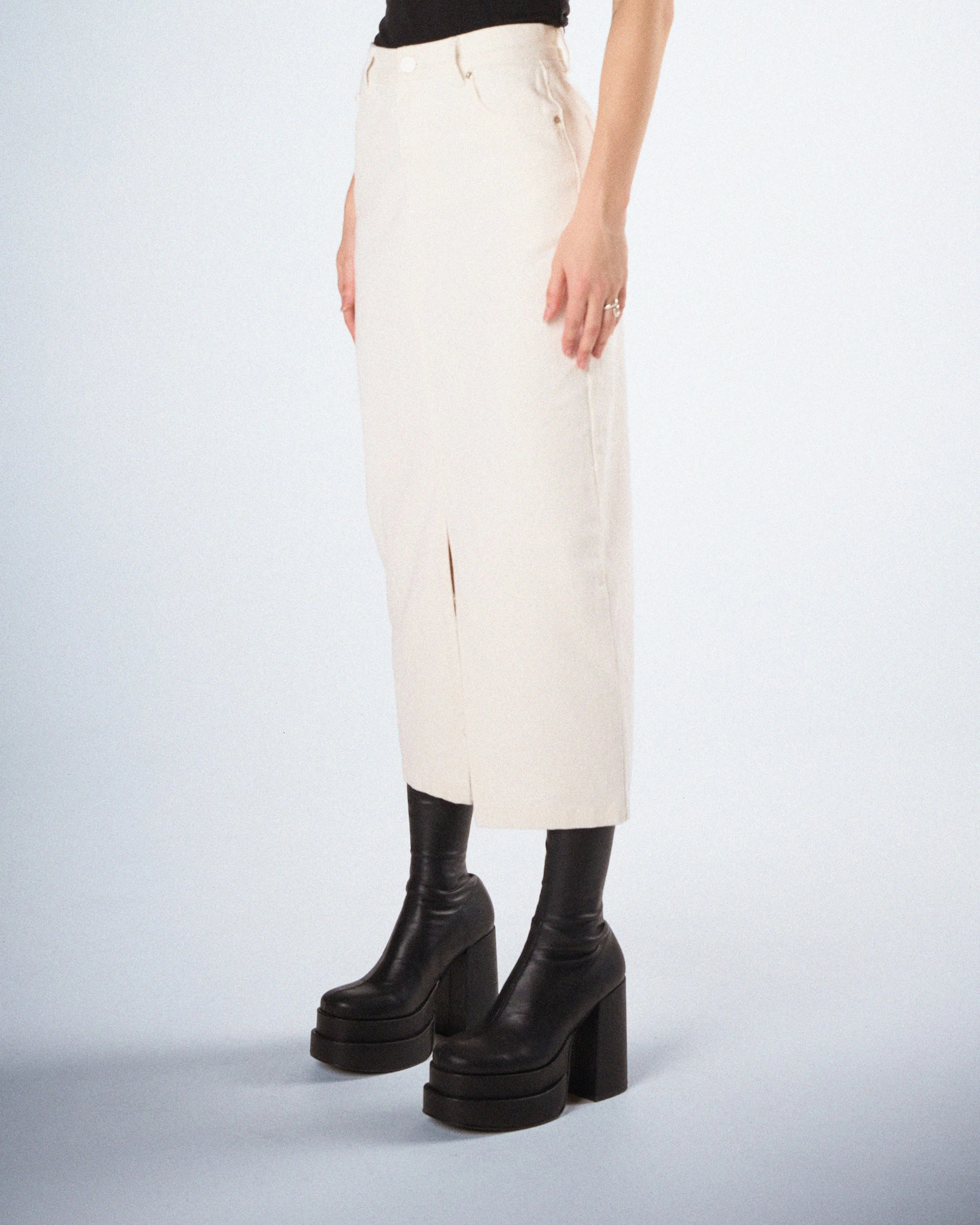 Chell White Denim Maxi Skirt sold by Finesse product image thumbnail 5