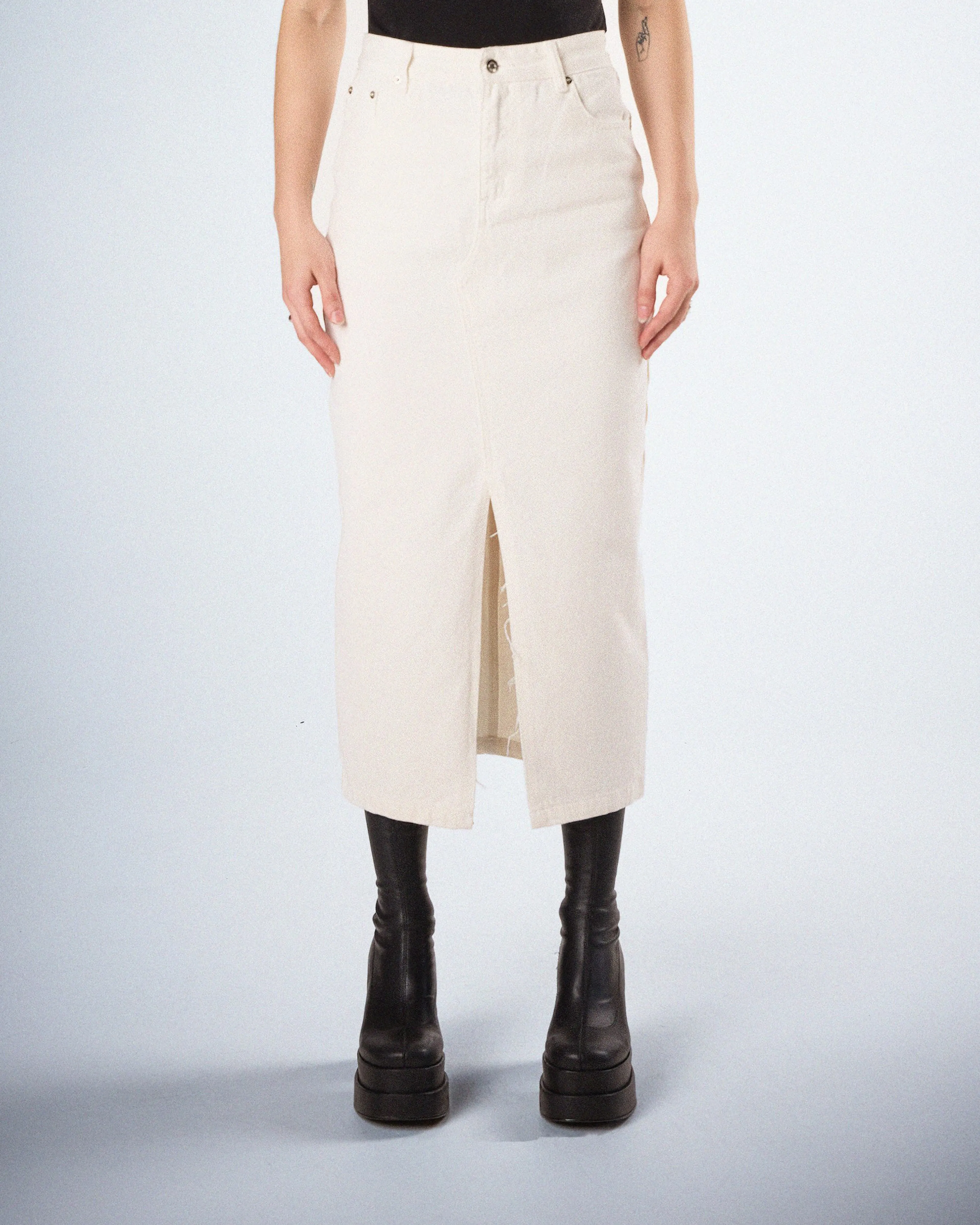 Chell White Denim Maxi Skirt sold by Finesse product image thumbnail 4