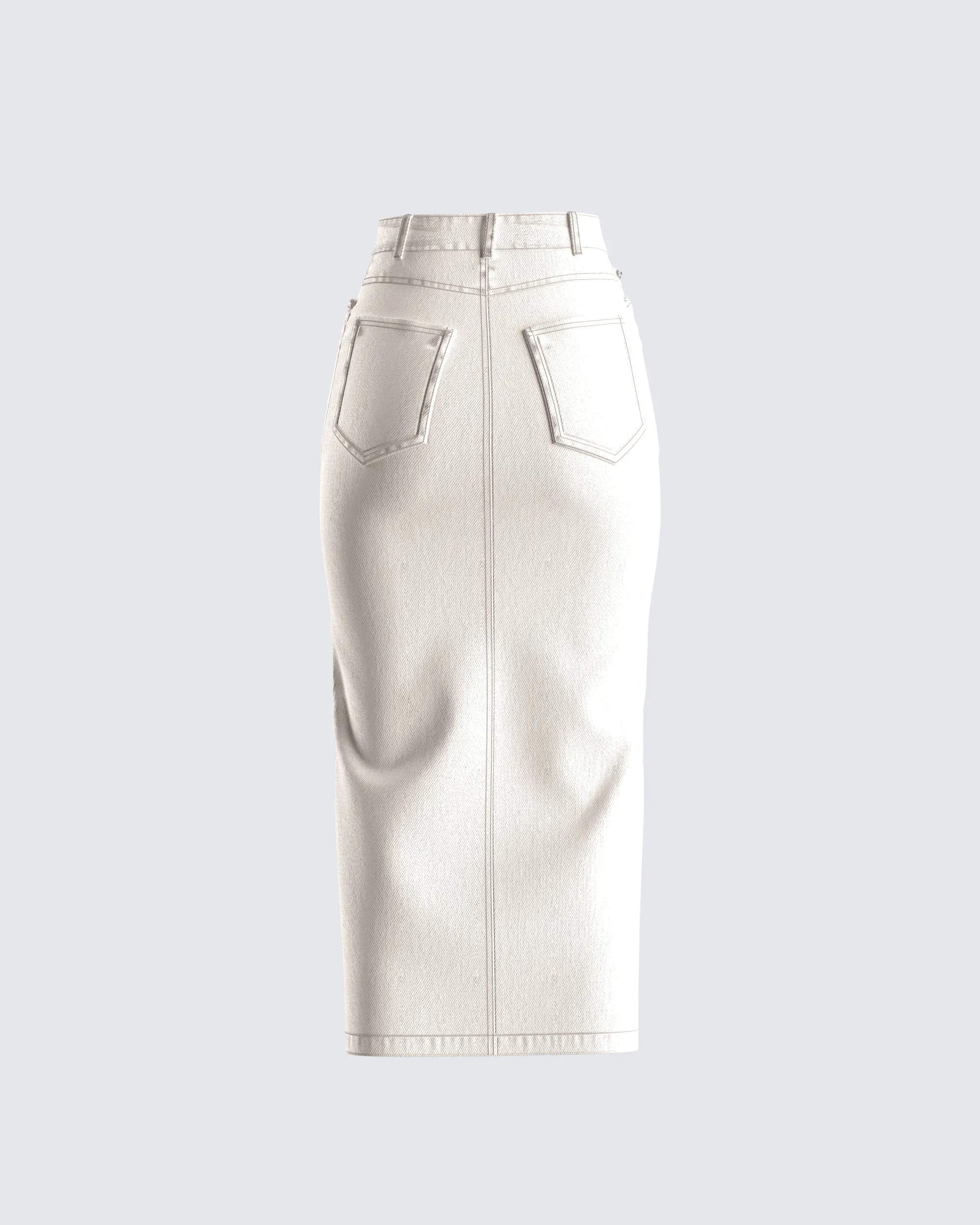 Chell White Denim Maxi Skirt sold by Finesse product image thumbnail 3