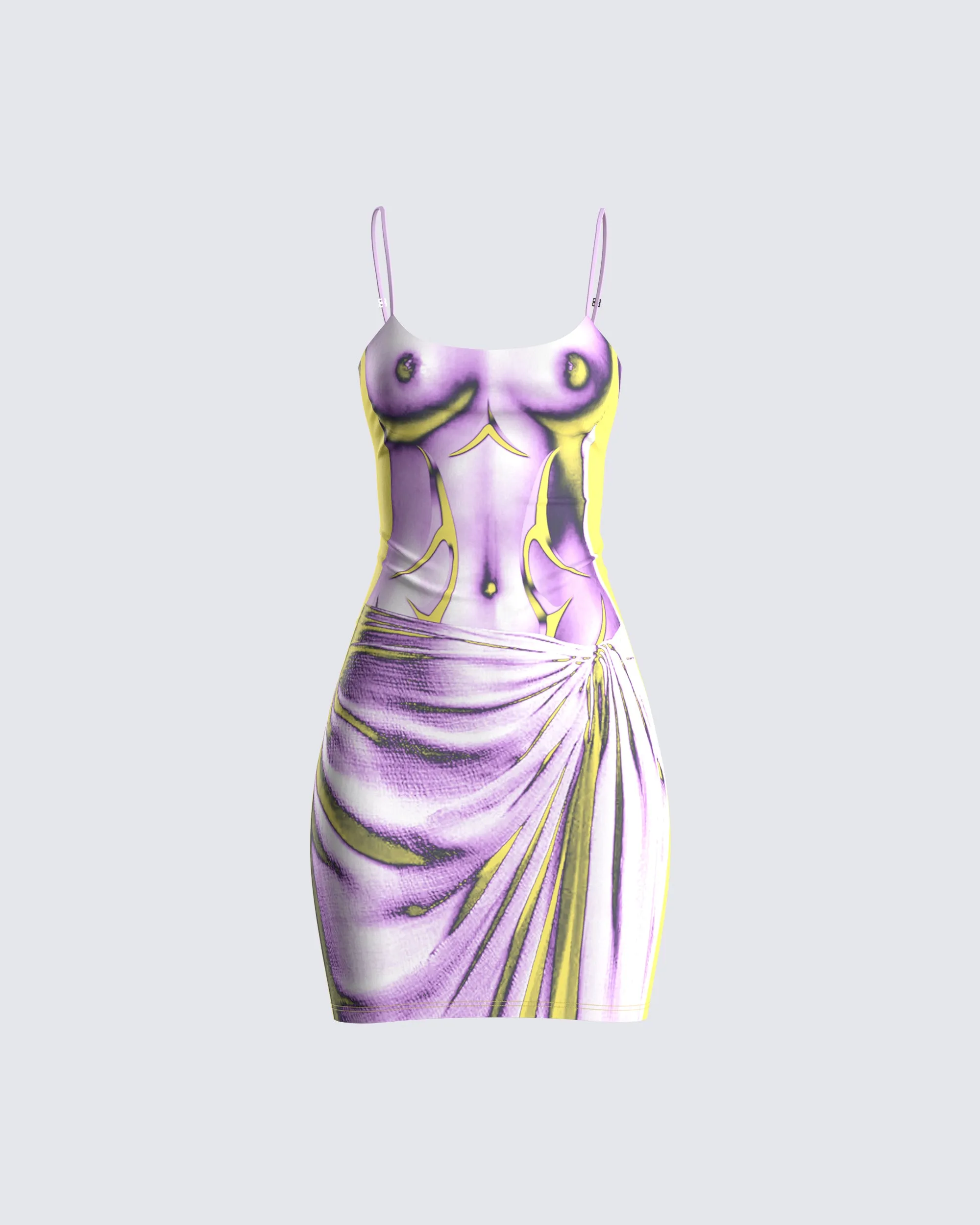 Phoebe Body Print Mini Dress sold by Finesse