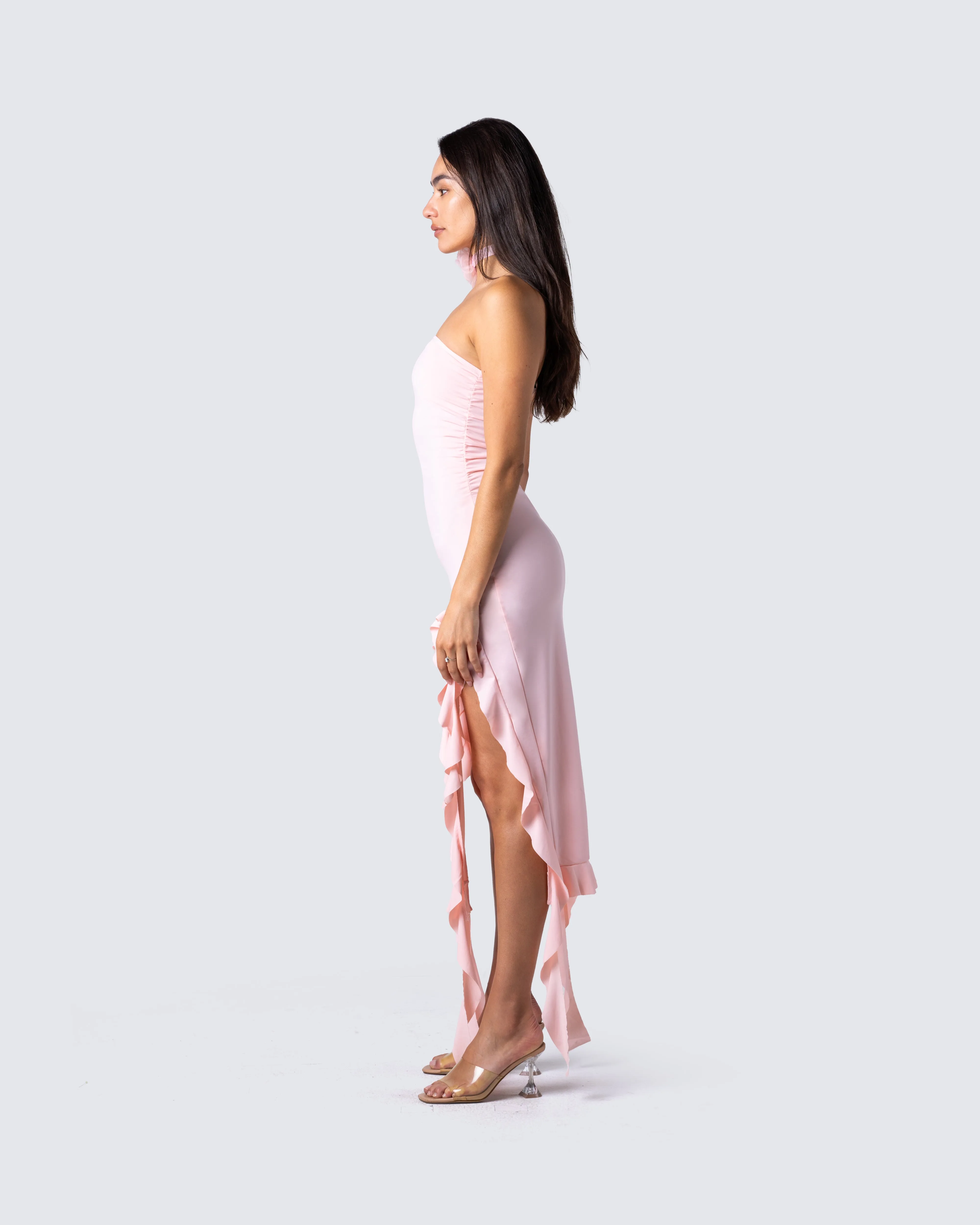 Sadira Pink Strapless Ruffle Dress sold by Finesse product image thumbnail 5