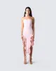 Sadira Pink Strapless Ruffle Dress sold by Finesse