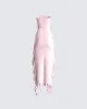 Sadira Pink Strapless Ruffle Dress sold by Finesse