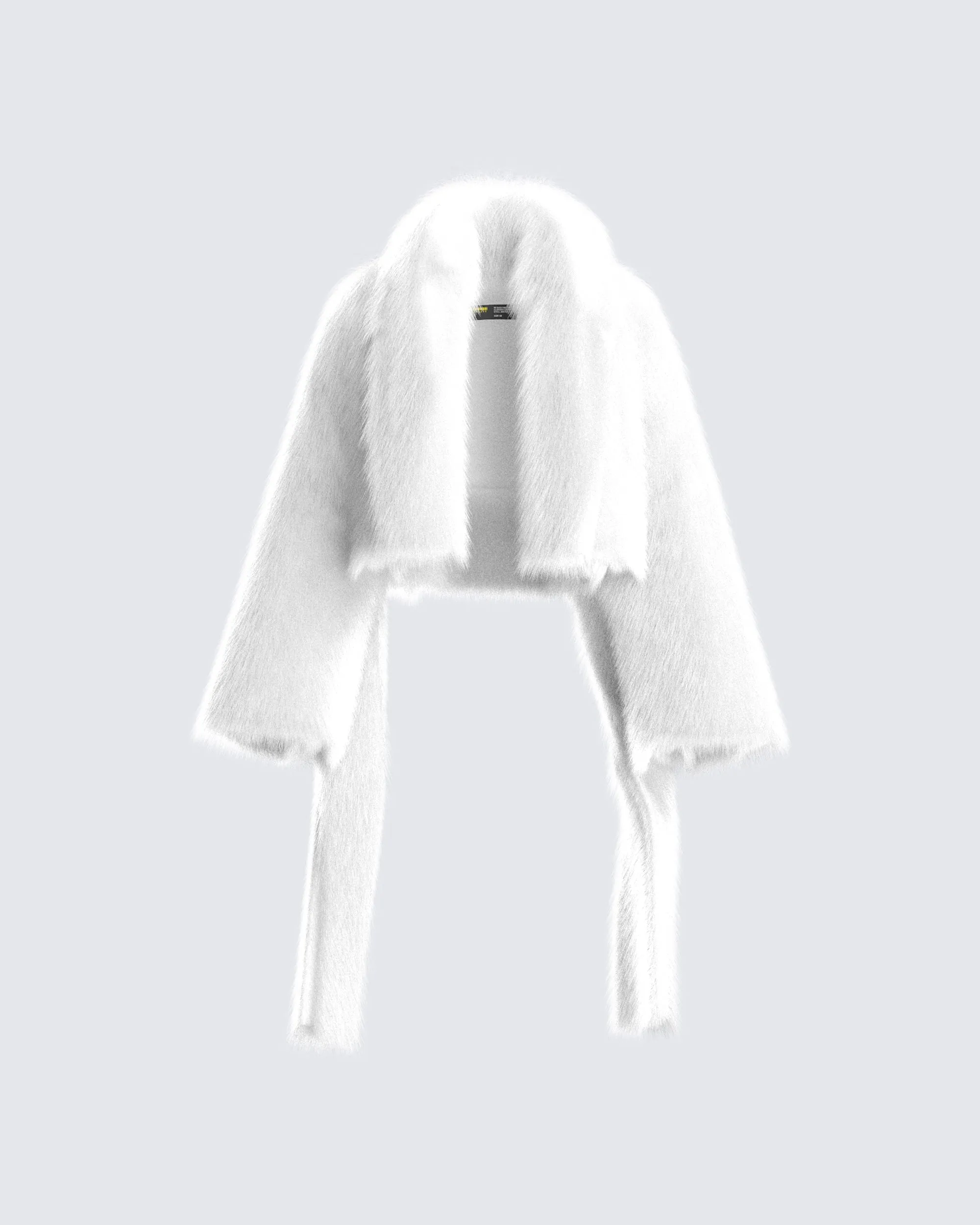 Hollis White Vegan Fur Coat sold by Finesse