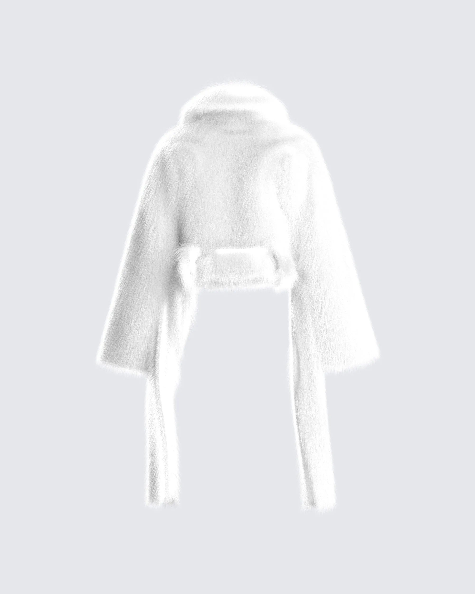 Hollis White Vegan Fur Coat sold by Finesse product image thumbnail 3