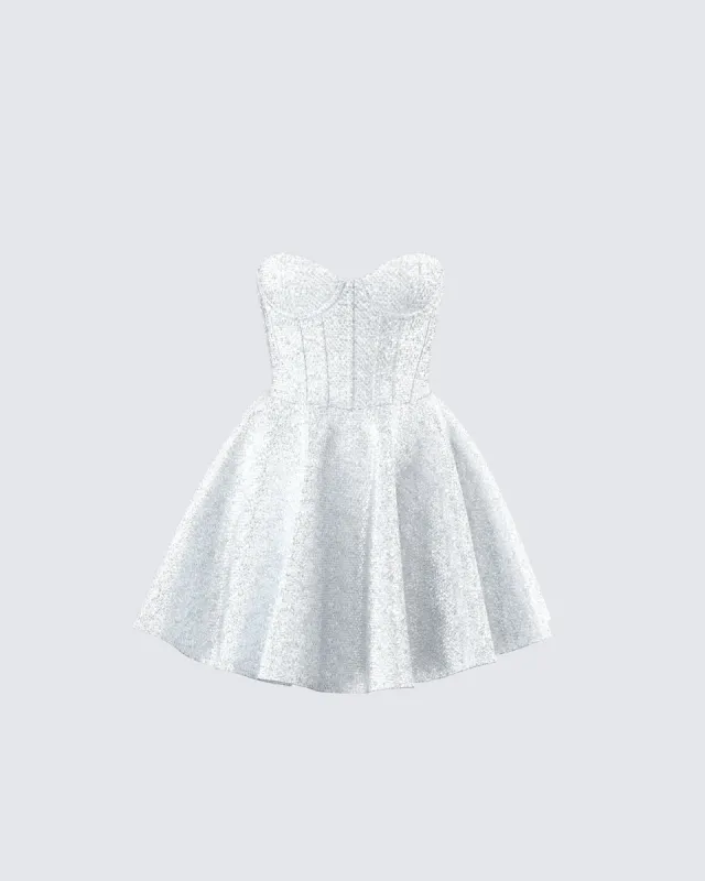 Sejal Silver Corset Mini Dress sold by Finesse