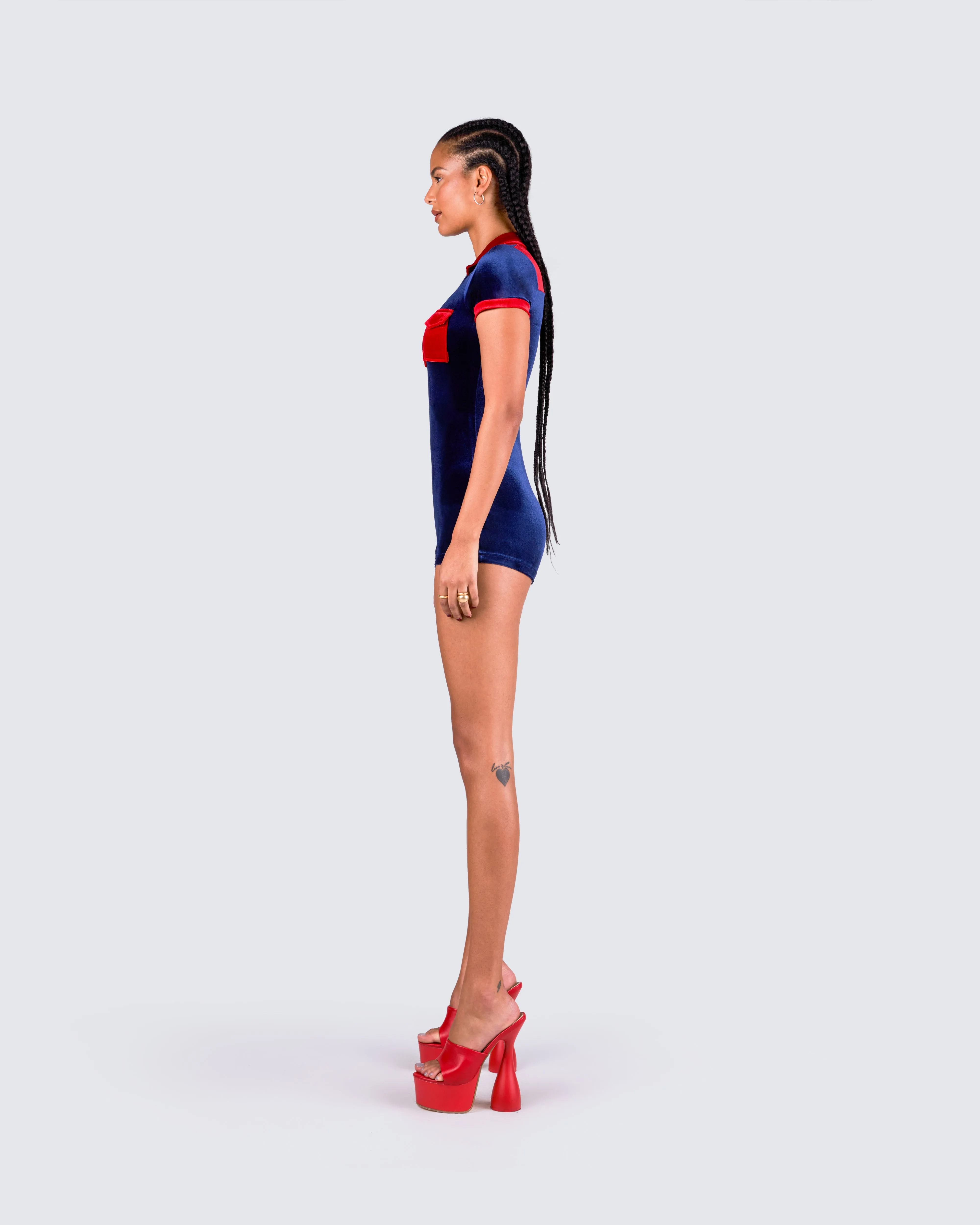 Johana Multi Velvet Mini Romper sold by Finesse product image thumbnail 5