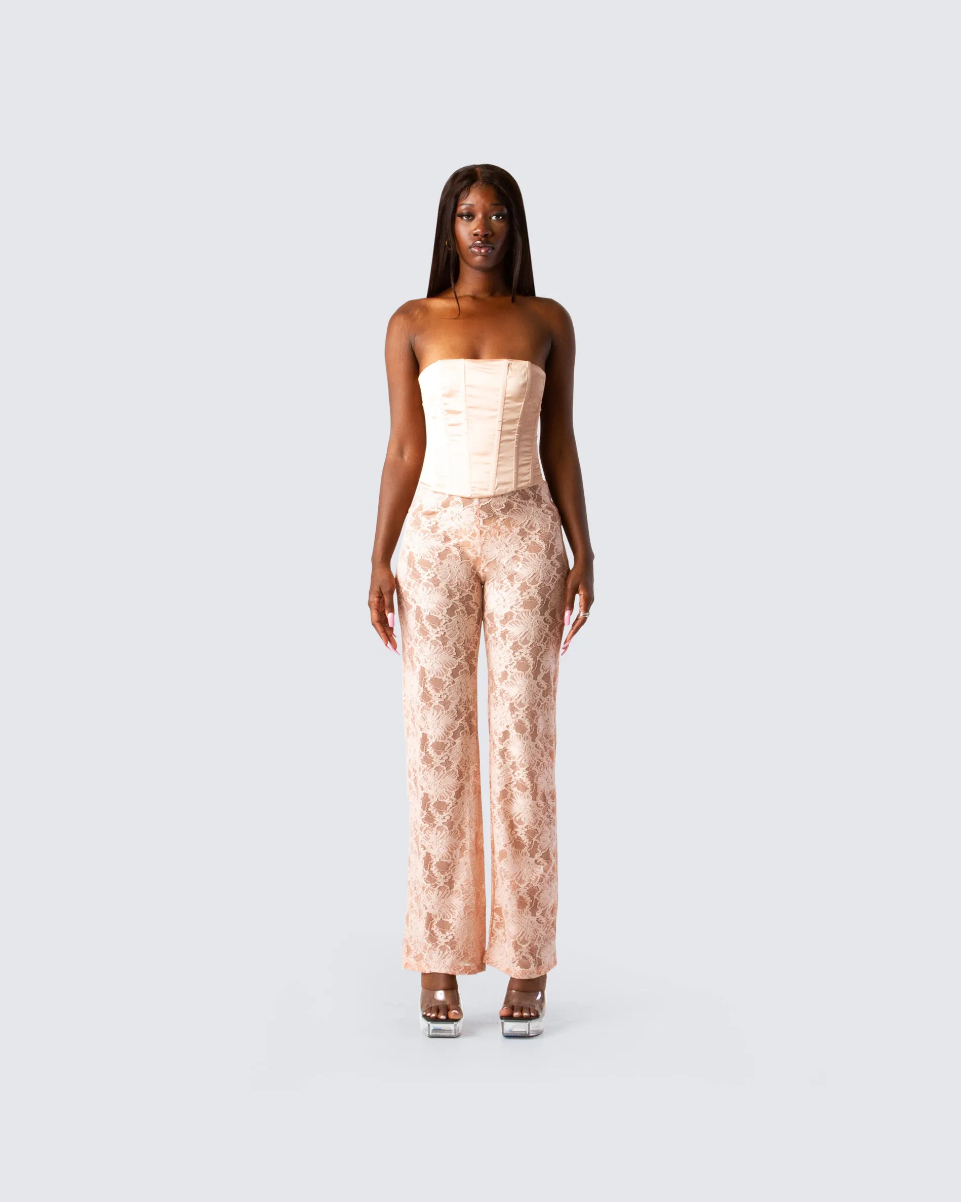 Yuri Peach Lace Pant sold by Finesse product image thumbnail 4