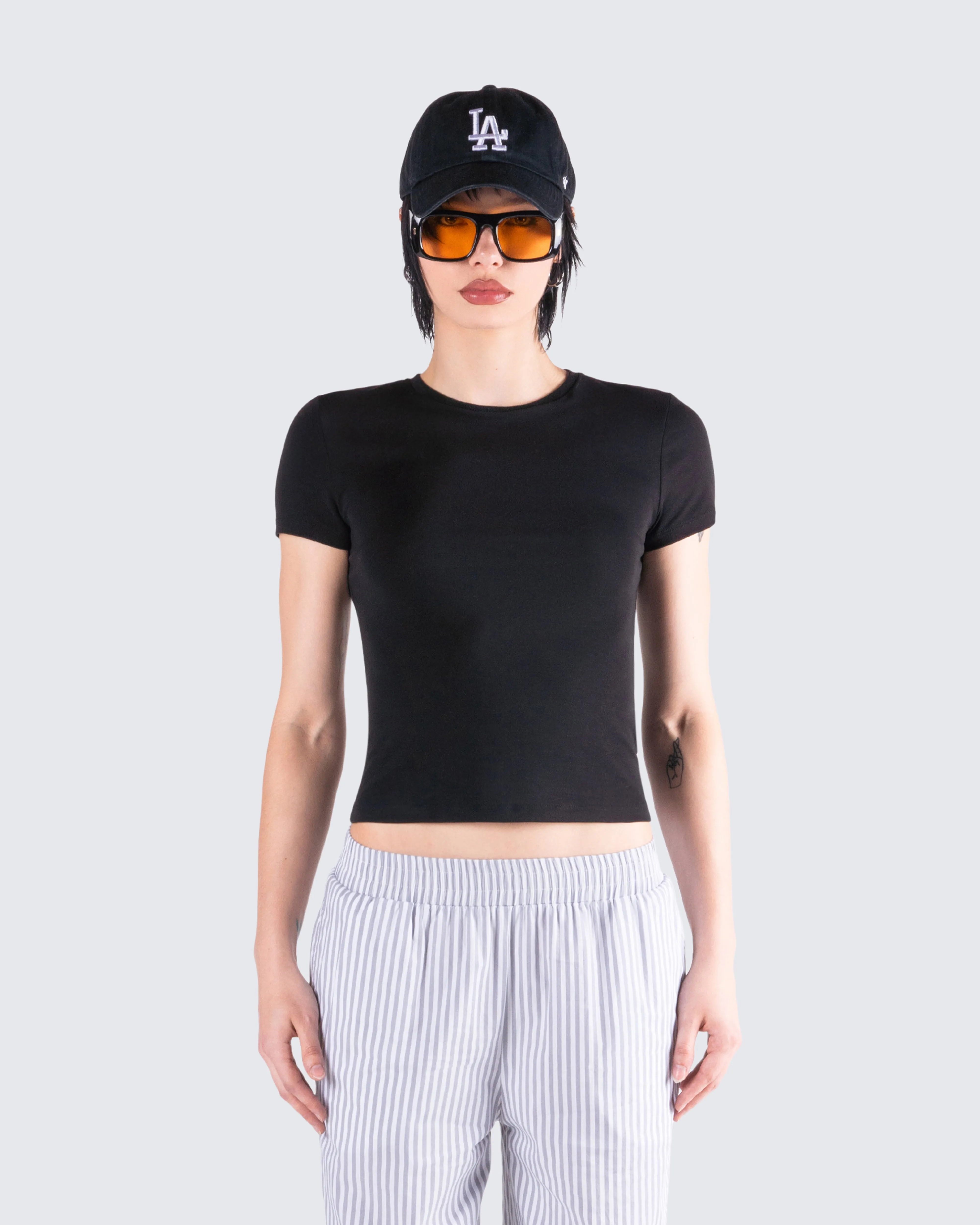 Chell Black Jersey Top sold by Finesse product image thumbnail 4
