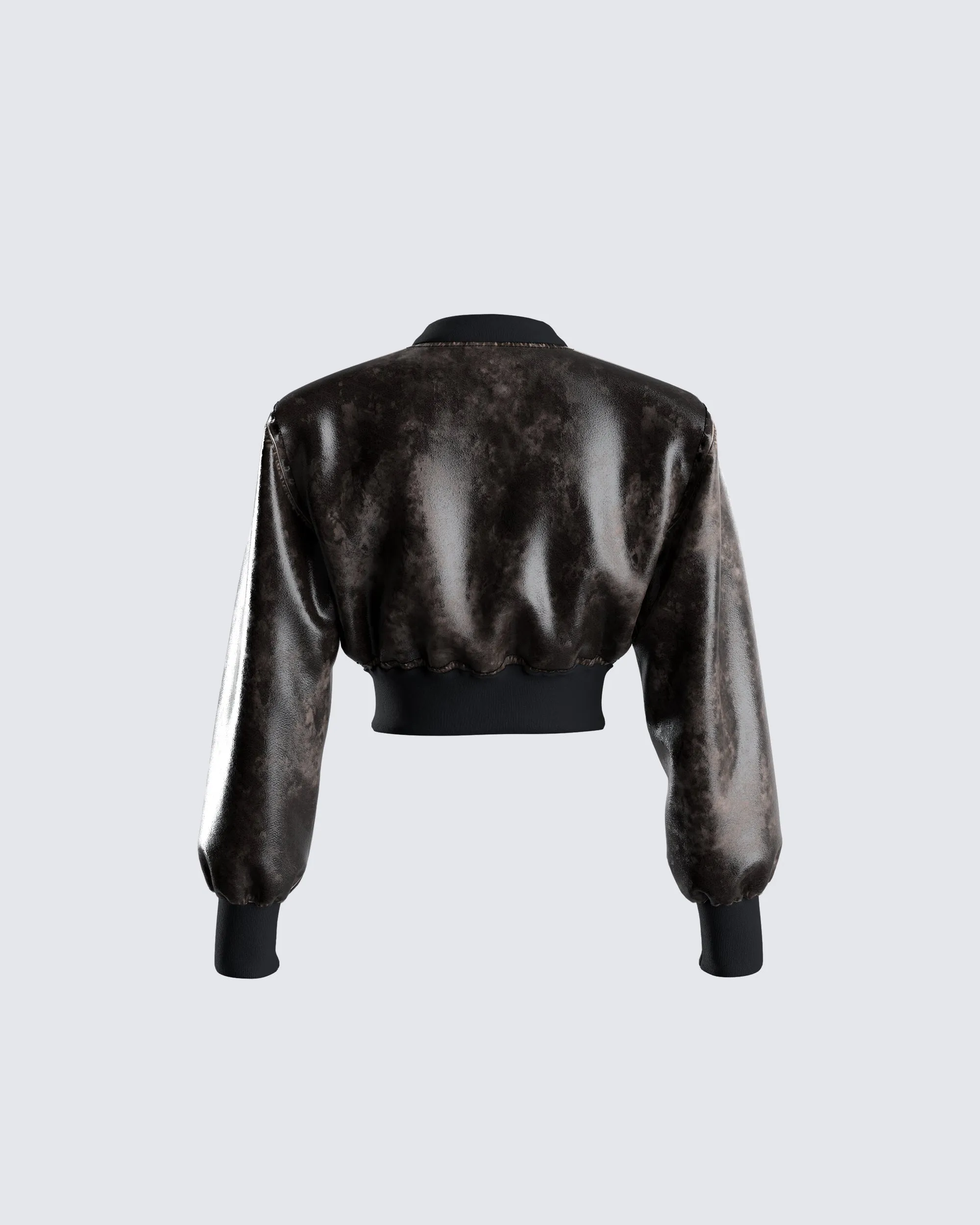 Ada Black Faux Leather Crop Jacket sold by Finesse product image thumbnail 3