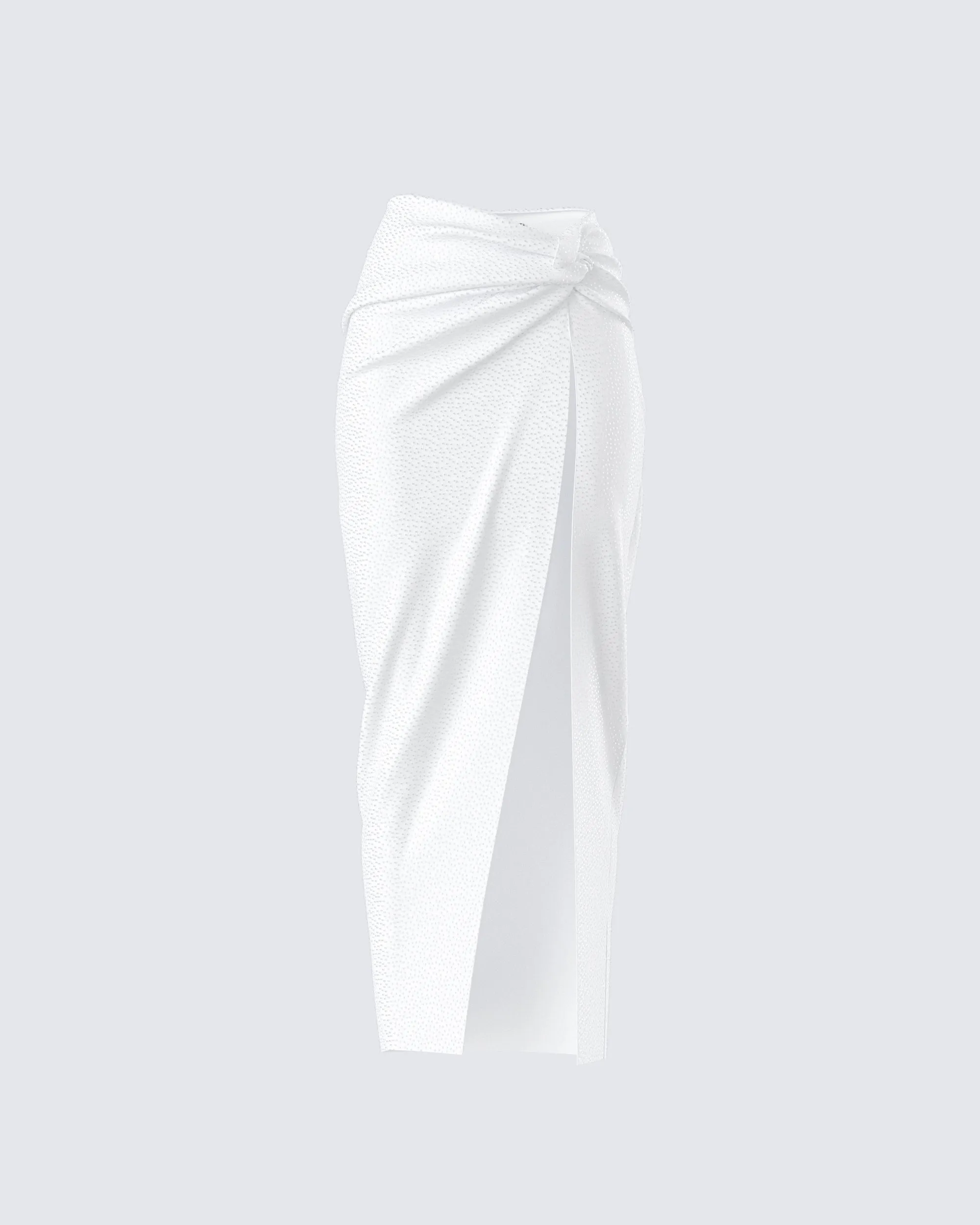 Carly White Beaded Drape Skirt sold by Finesse