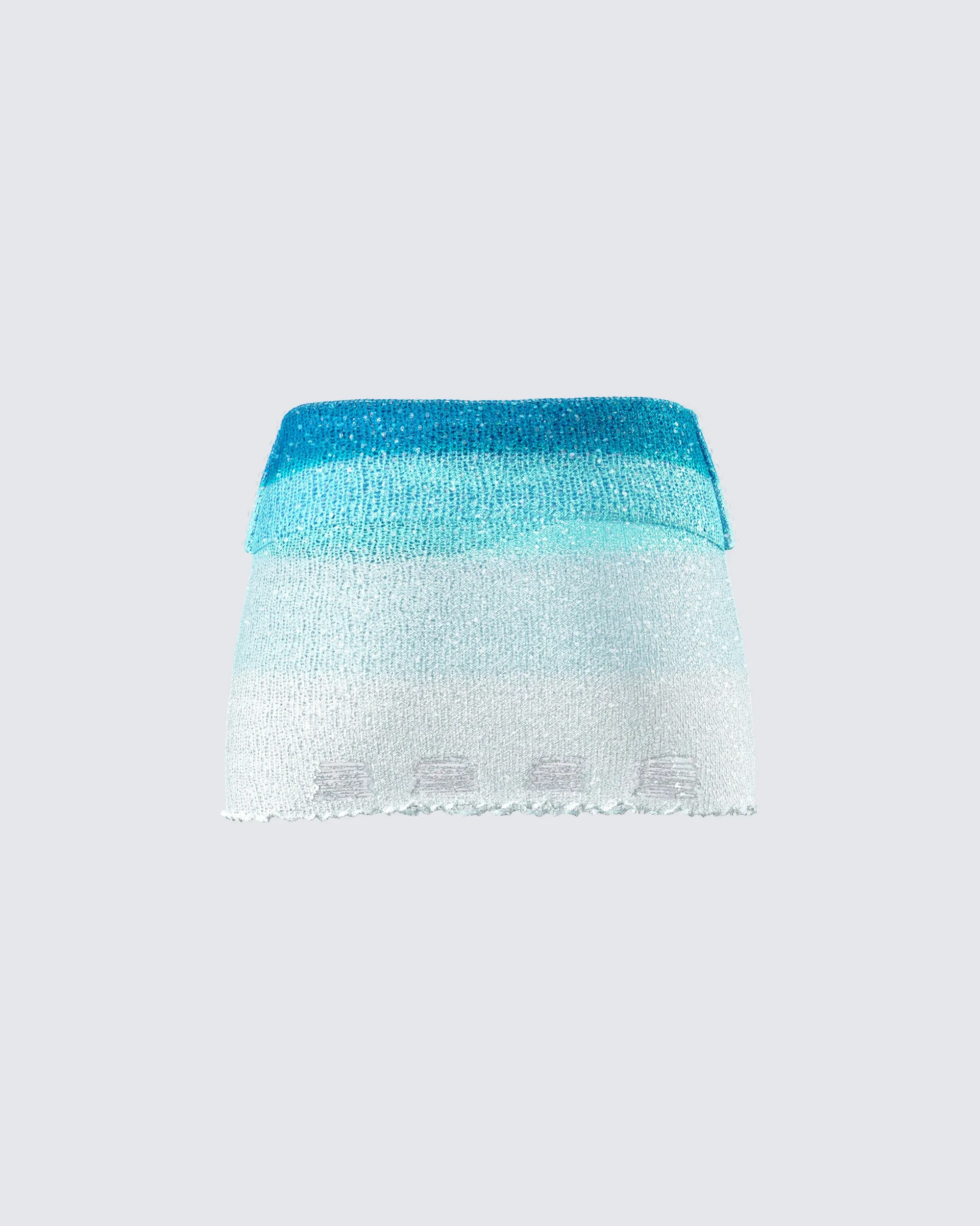 Vanessa Turquoise Sequin Knit Skirt sold by Finesse product image thumbnail 3