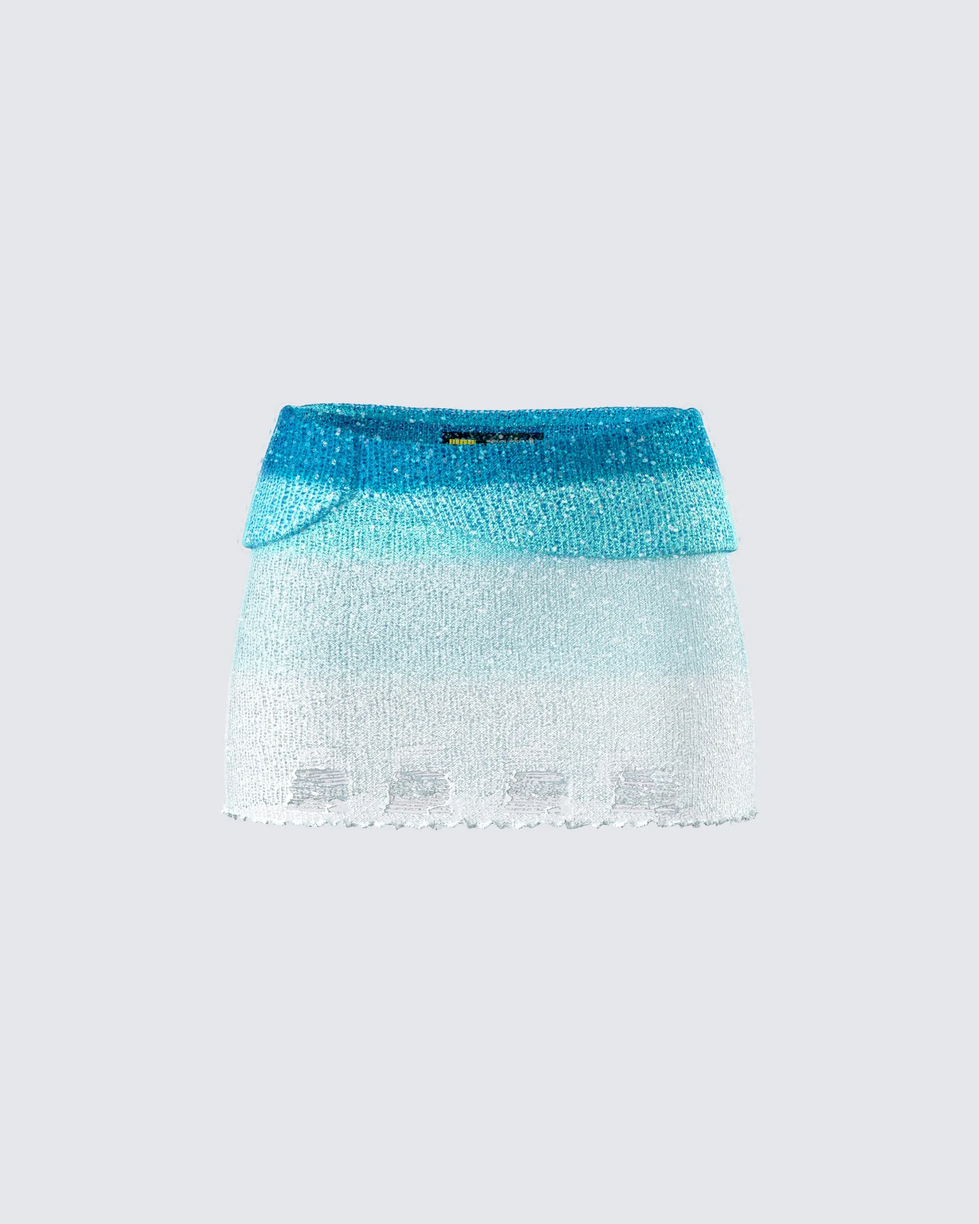 Vanessa Turquoise Sequin Knit Skirt sold by Finesse