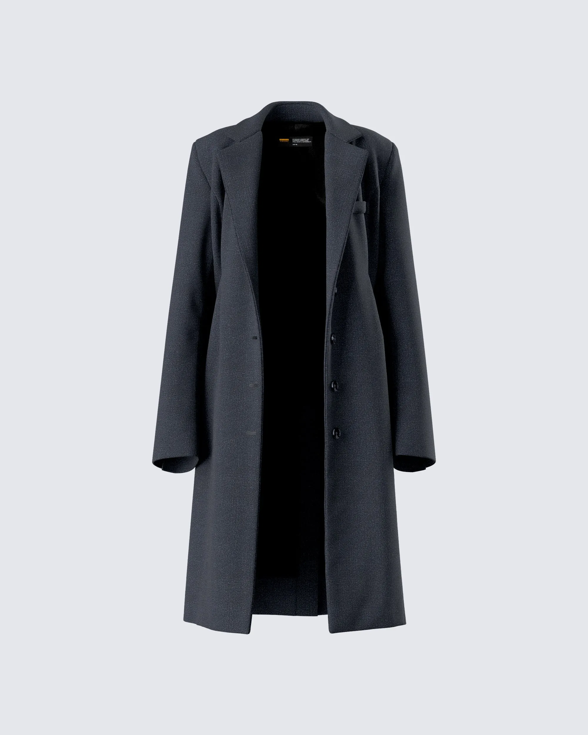 Mackenzie Black Longline Coat sold by Finesse