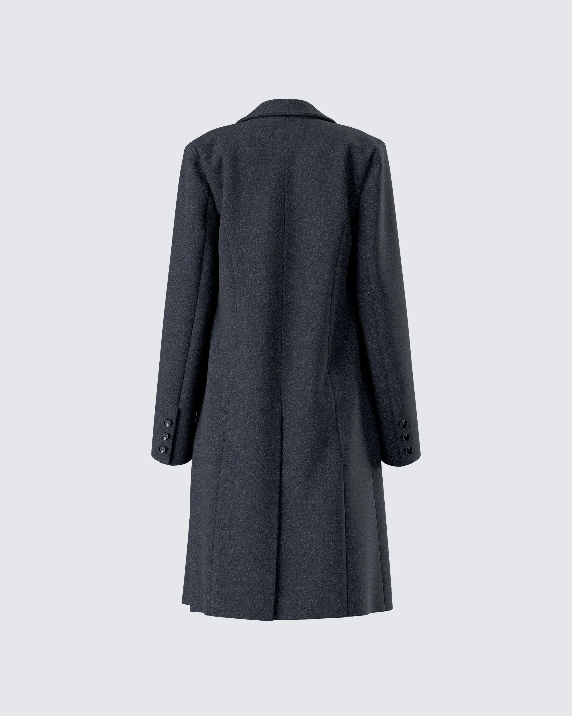 Mackenzie Black Longline Coat sold by Finesse product image thumbnail 3
